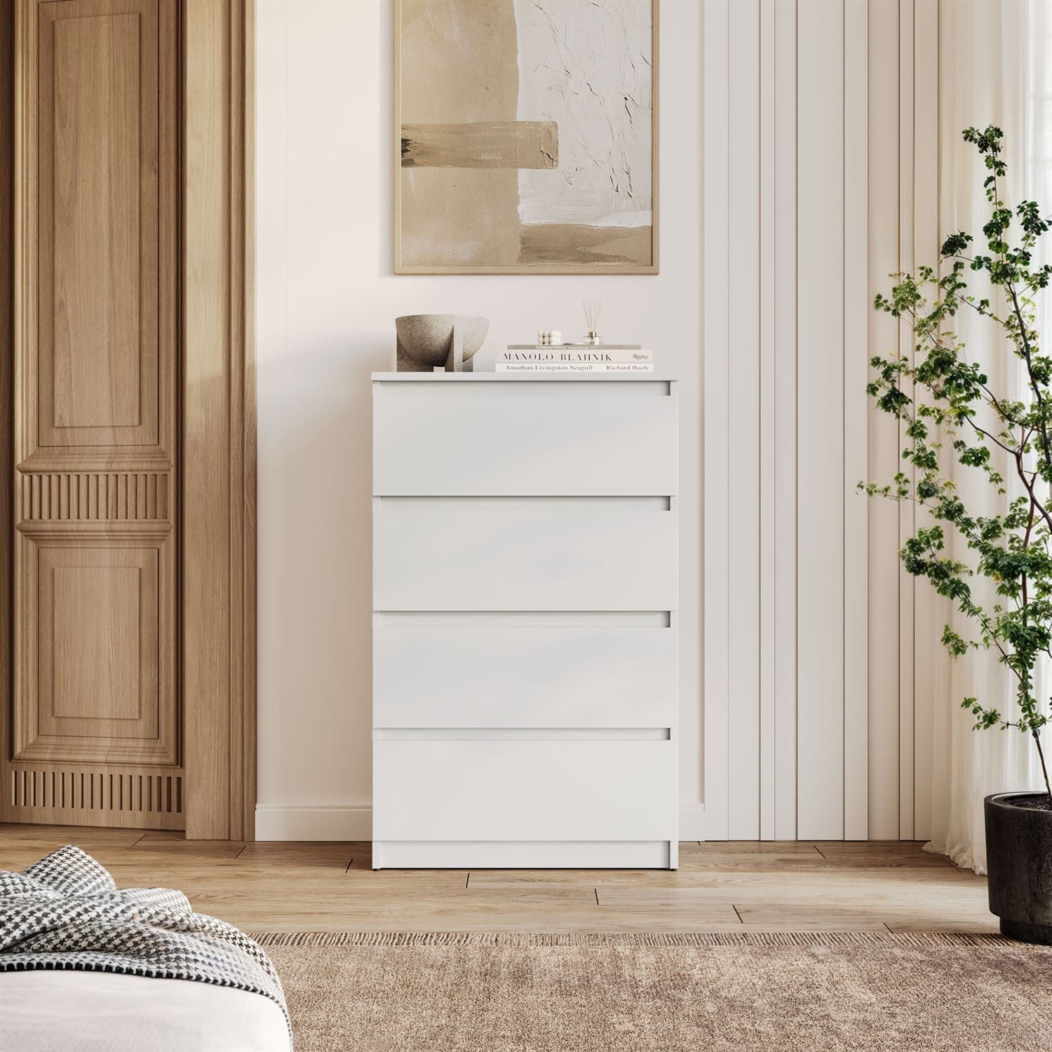 Lookway Kommode HANA M4 – elegante Kommode mit geräumigen Schubladen, Breite: 70 cm