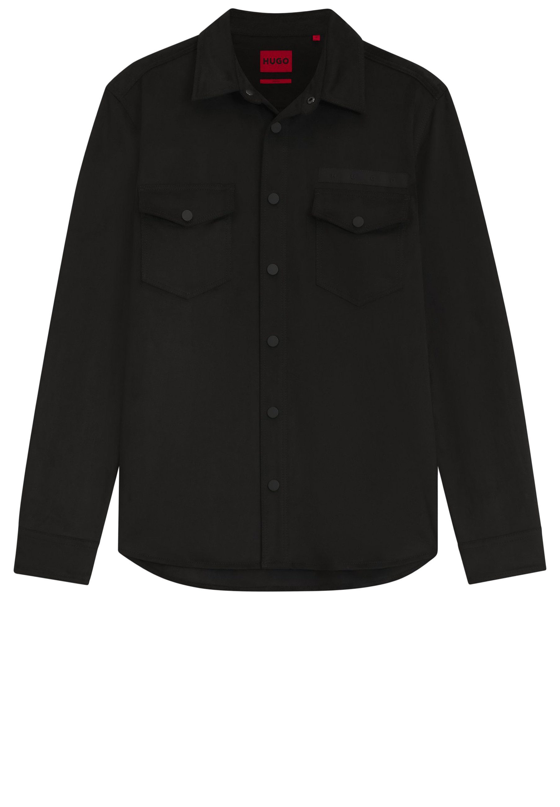 HUGO Hemdjacke Hemd mit Logo-Stickerei (1-St)