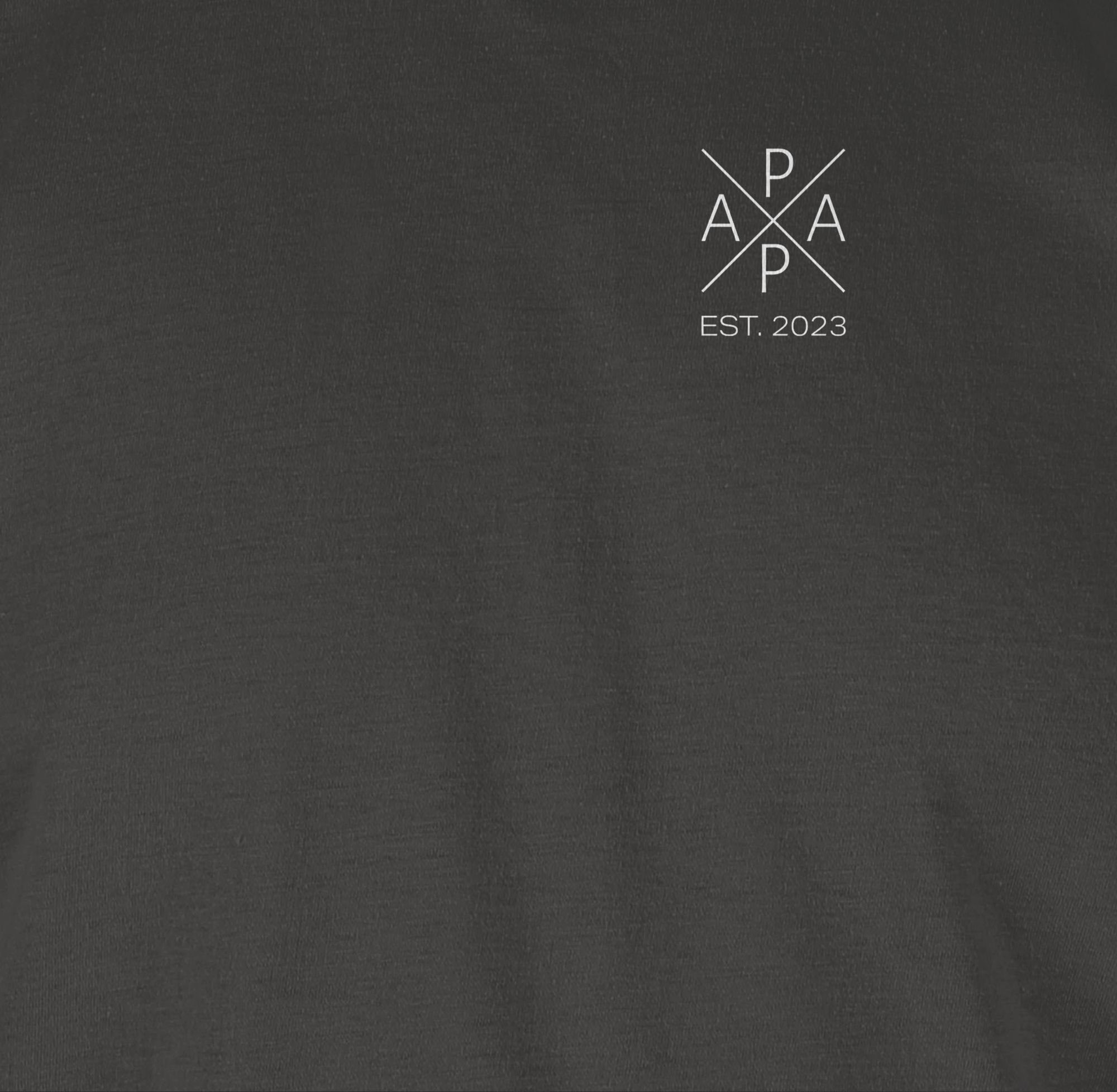 Shirtracer T-Shirt Papa Est 2023, Dunkelgrau Du Geschenk Papa 02 Werdender Geschenk Papa Vatertag Geburt wirst Papa für
