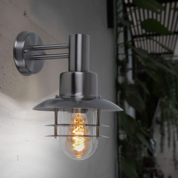 etc-shop Außen-Wandleuchte, Leuchtmittel inklusive, Warmweiß, Farbwechsel, Außenlampe dimmbar mit Fernbedienung Retro