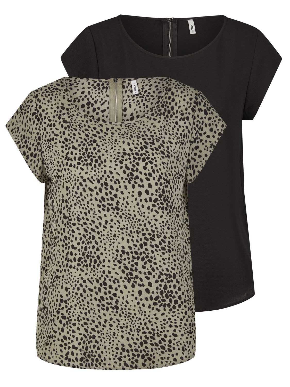 ONLY T-Shirt Damen Top ONLVIC Regular Fit (Vorteilspack, 2-tlg) Basic Kurza günstig online kaufen