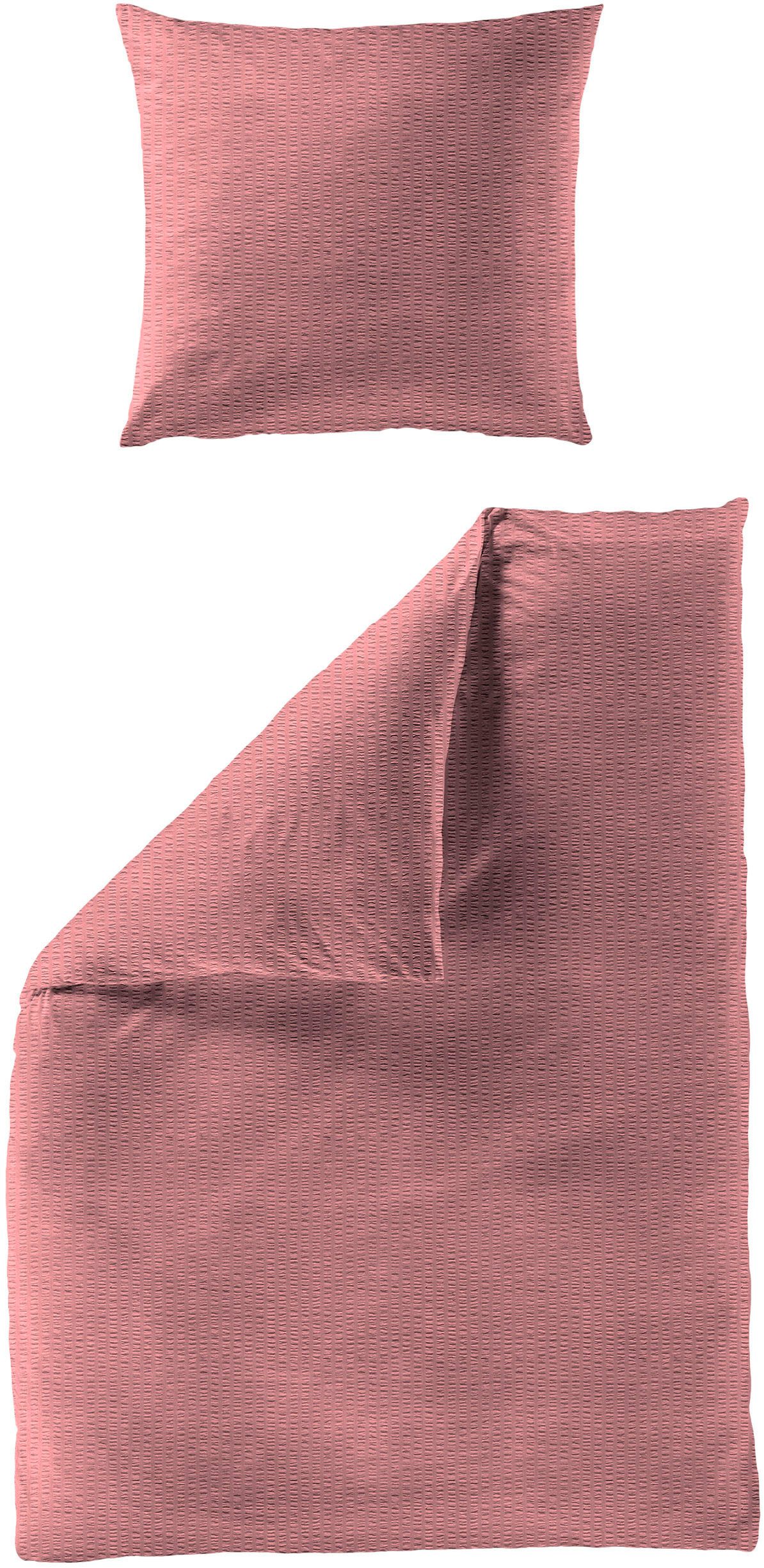 BIERBAUM Bettwäsche Chic Uni, Seersucker, 2 teilig, Schickes Unidesign: Modern und elegant für jedes Schlafzimmer