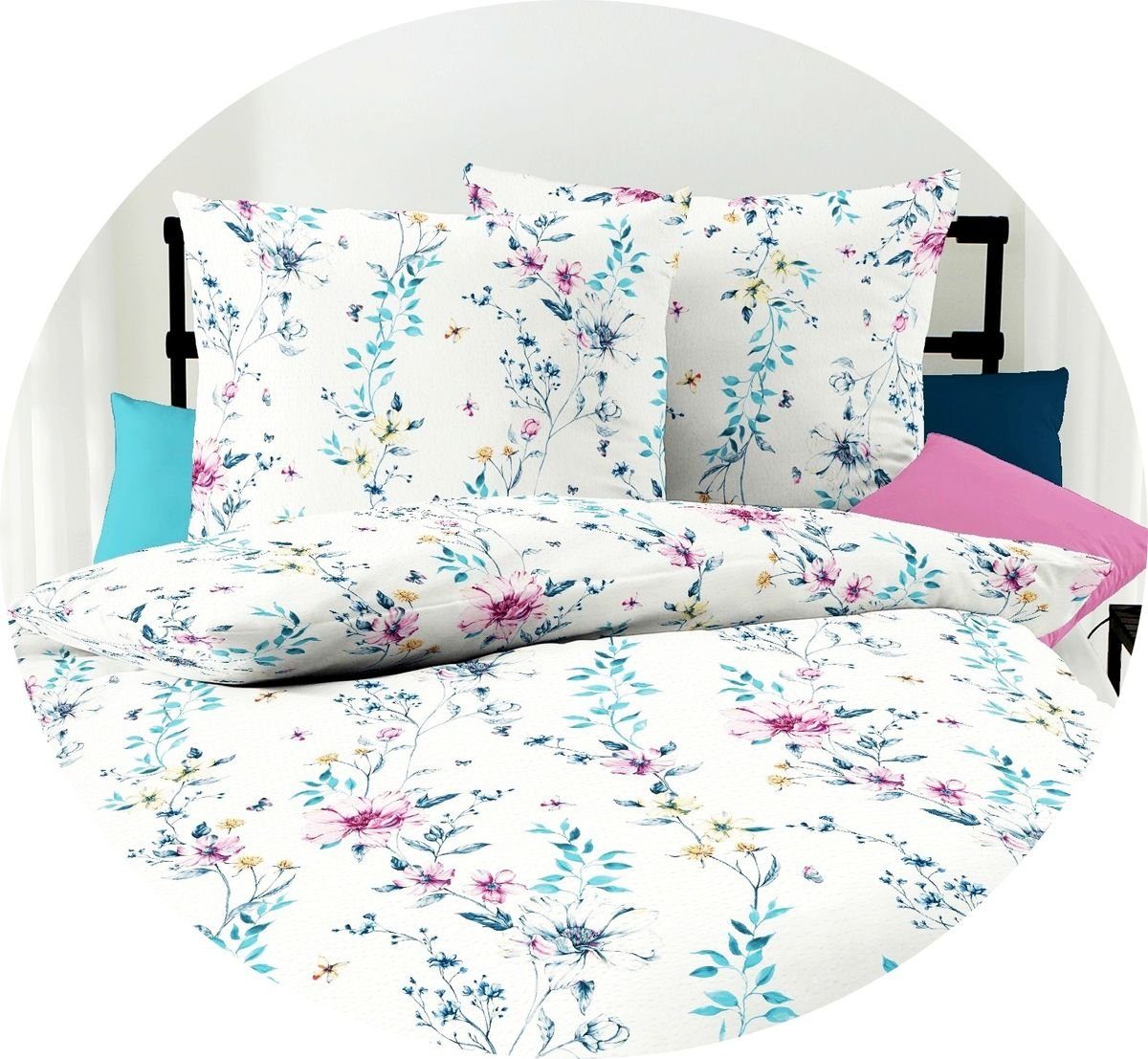 Kaeppel Bettwäsche 135x200cm Flavia Blumen Geblümt, Seersucker, 2 teilig, K günstig online kaufen