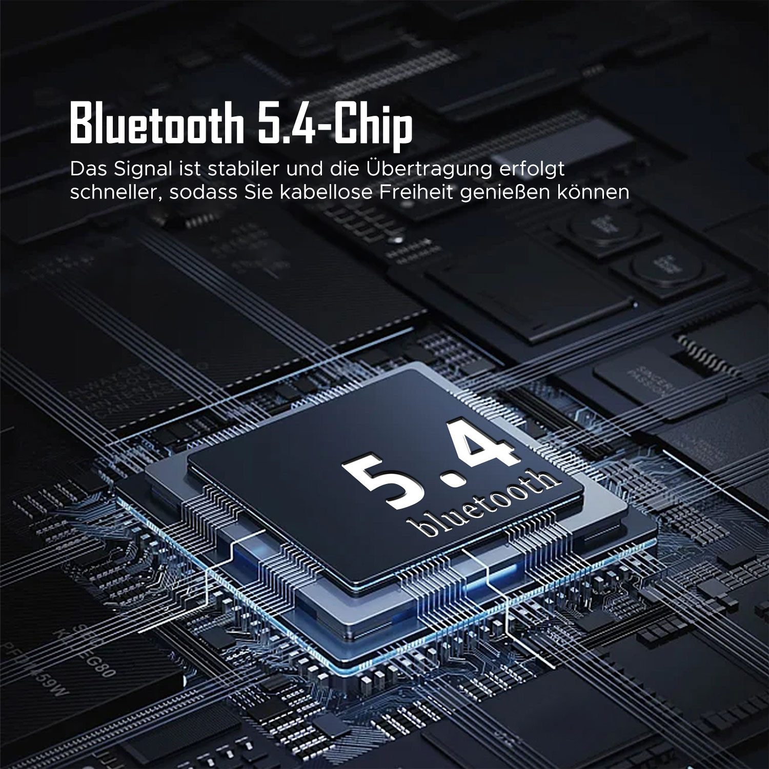 Refttenw Bluetooth Kopfhörer Kabellose Sport-Ohrhörer Open-Ear-Kopfhörer (Bluetooth 5.4, HiFi-Stereo-Sound, IPX5 Wasserdicht, Geräuschunterdrückung, Touch-Steuerung, Tragbares Ladeetui, LLeichte und Komfortable, für Übung, Büro und Langzeitgebrauc)