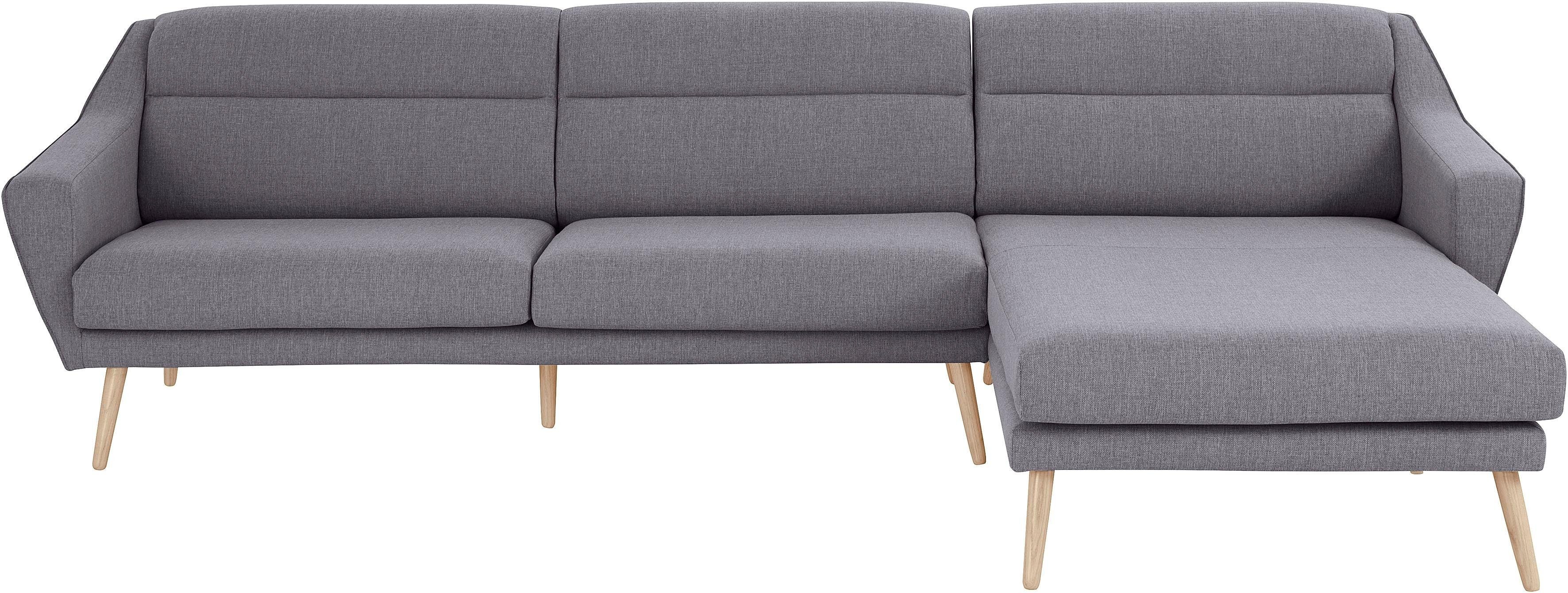 andas Ecksofa "Bille L-Form" mit Naht im Rückenkissen und Beinen aus Eichen günstig online kaufen