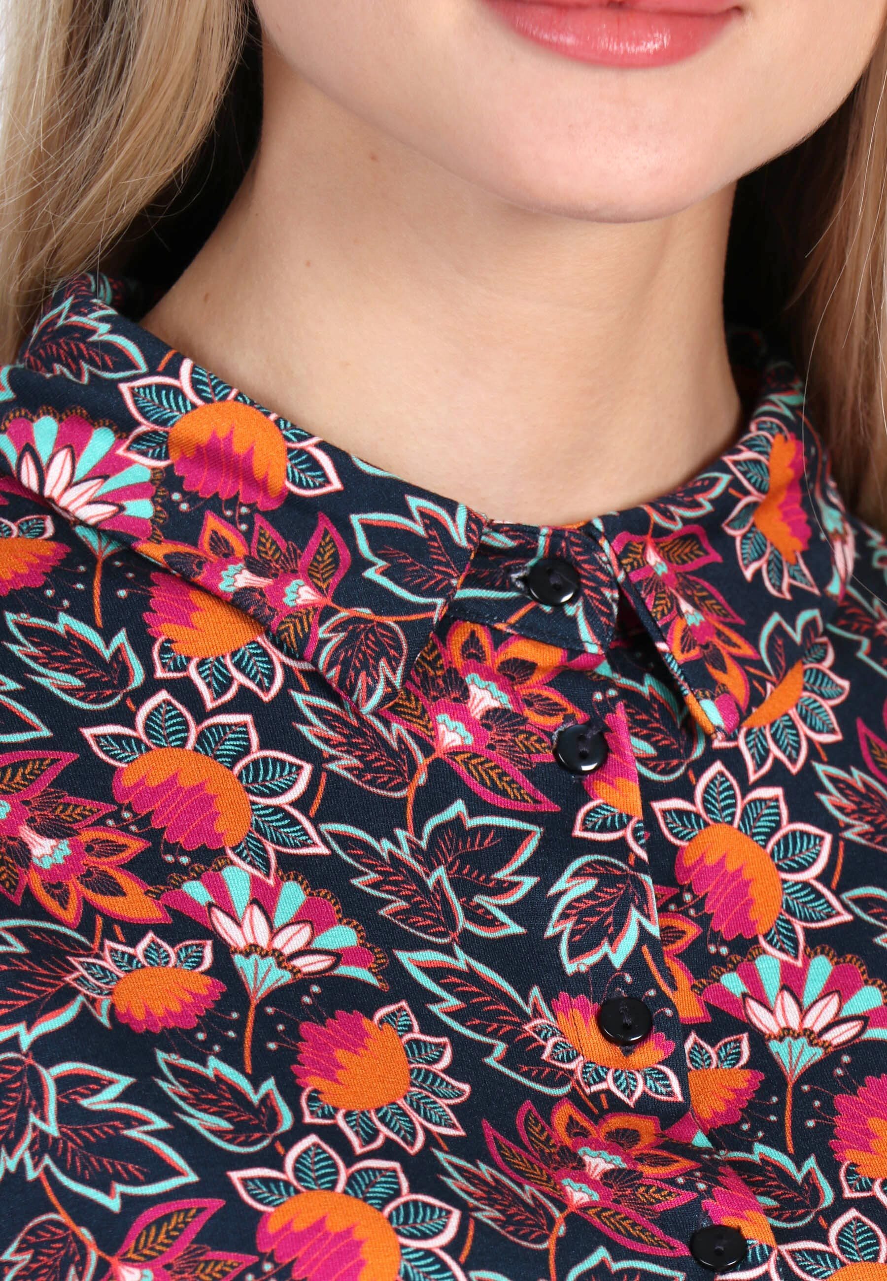 Lykka du Nord Klassische Bluse Cylita oriental flower