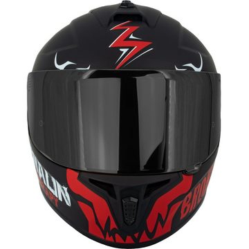 Broken Head Motocrosshelm Broken Head Integralhelm Adrenalin Therapy 4X Rot + Schwarzes Visier (Mit schwarzer MX-Brille), Mit zwei Verschlüssen!