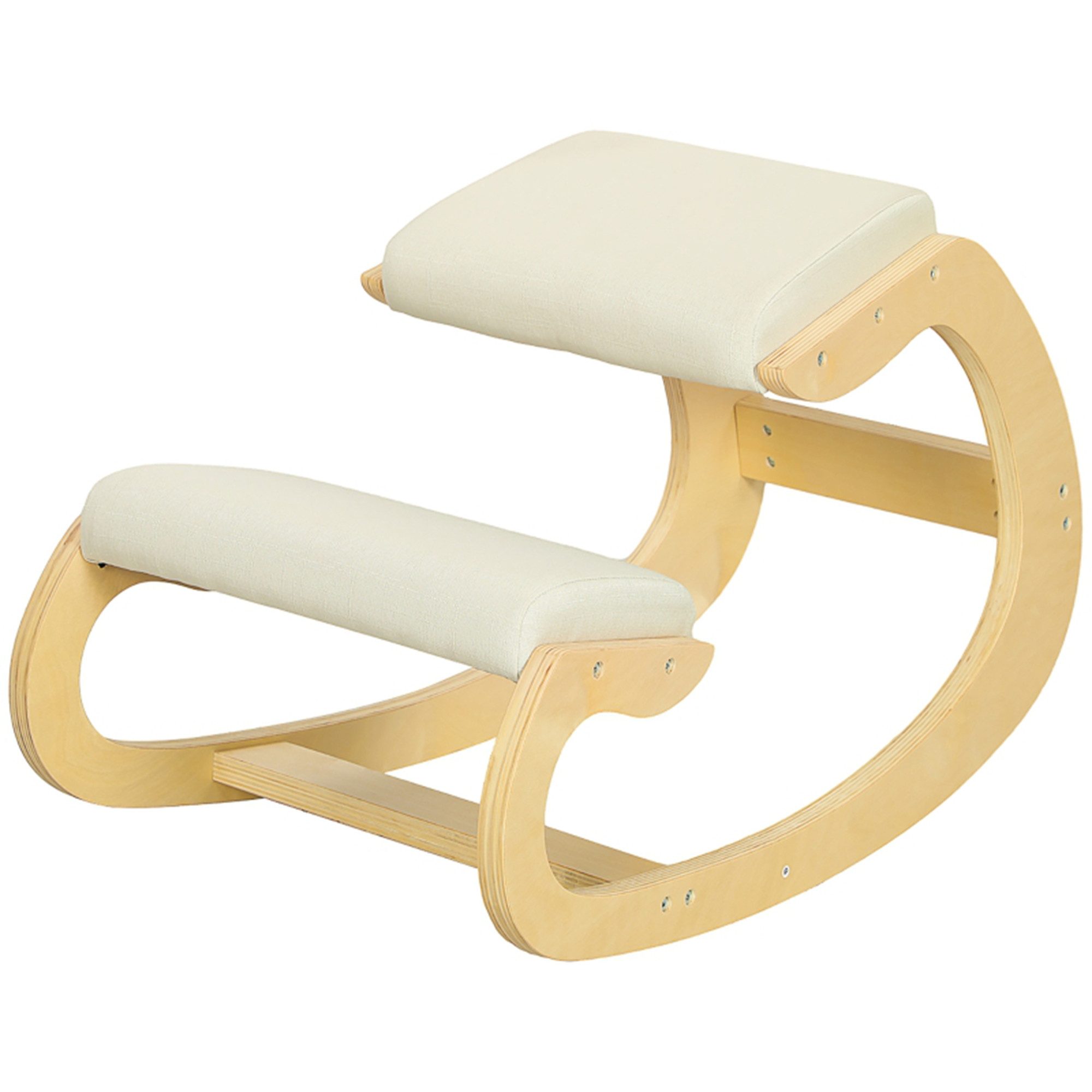 MC Star Bürostuhl Ergonomischer, schaukelnder Kniehocker für Homeoffice (der Körperhaltung, Creme)