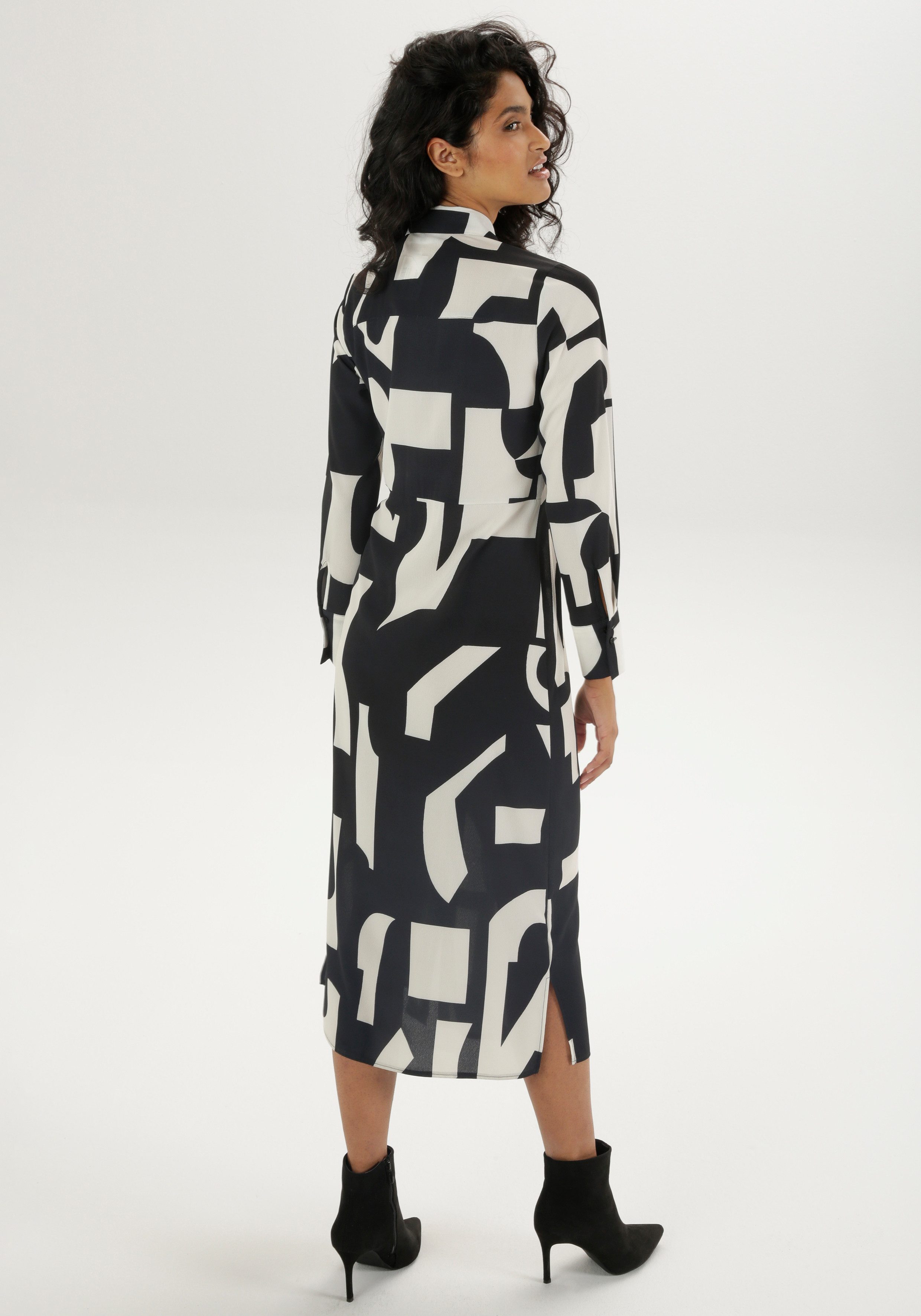 Aniston SELECTED Midikleid, Hemdblusenkleid mit seitlichem günstig online kaufen
