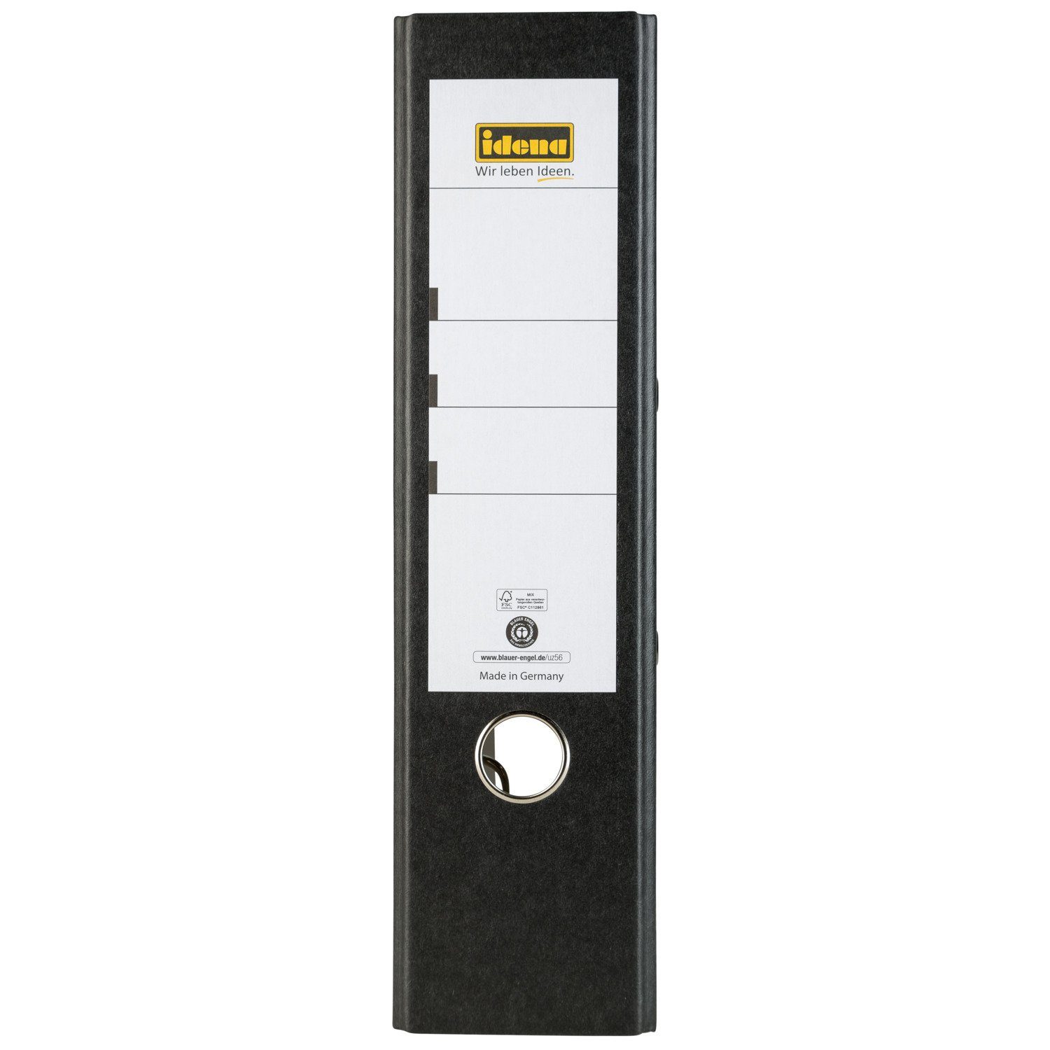 Idena Aktenordner Idena 303001 - Ordner für DIN A4, 8 cm breit, Wolkenmarmor, schwarz