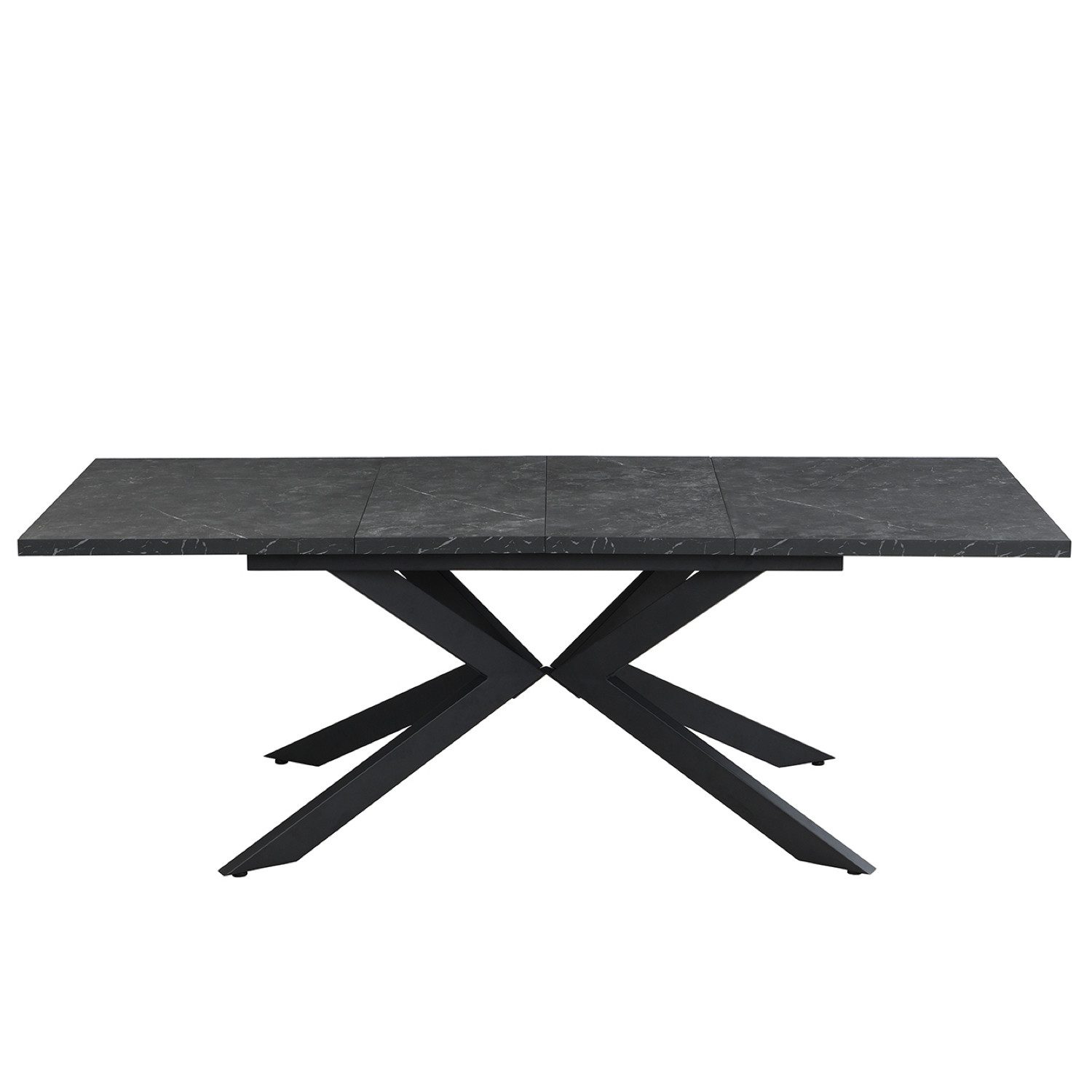 DUBI Möbel Esstisch MALTE, Metallgestell, ausziehbar, 140-180-220cm, 2 Einlegeplatten 4-8 Pers.