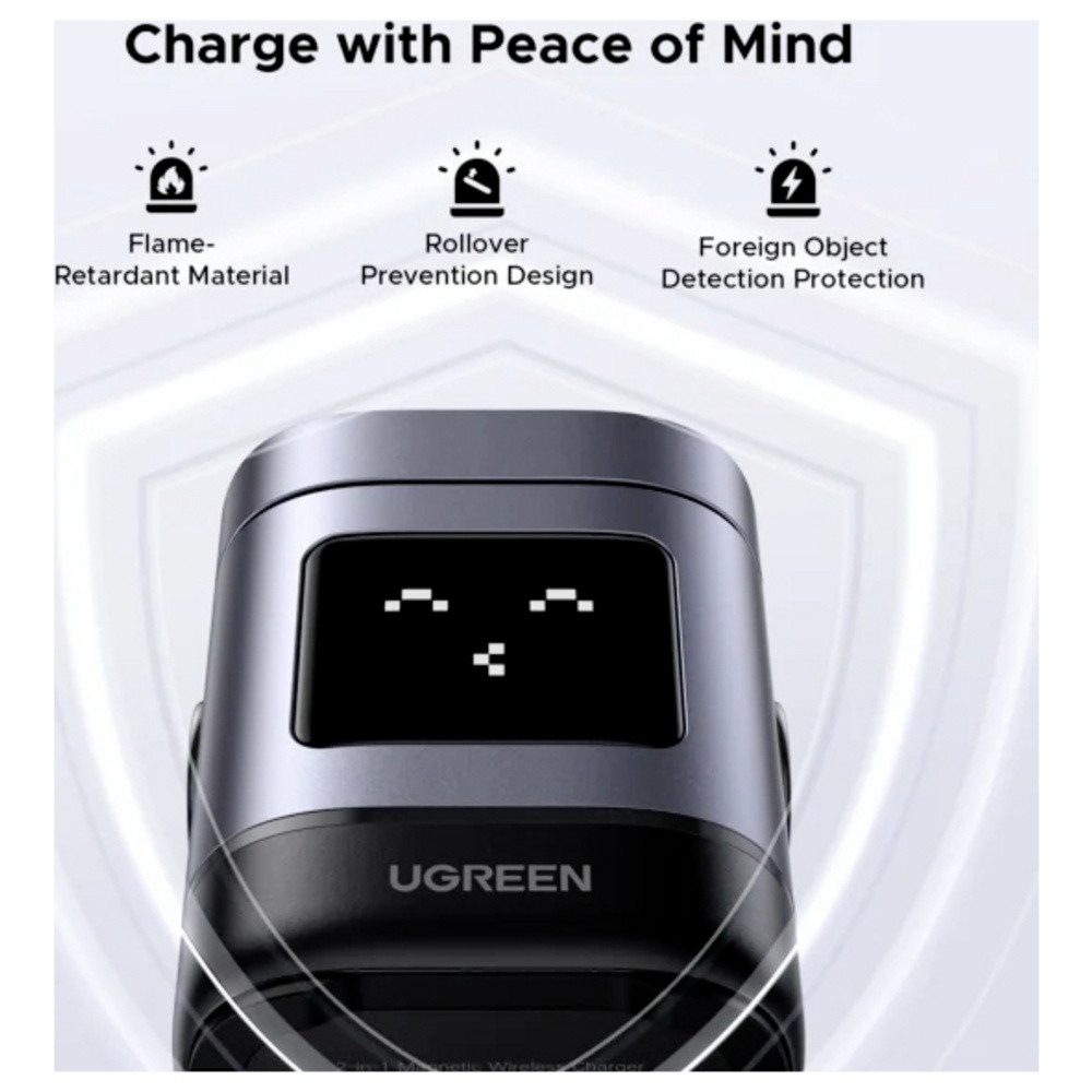 UGREEN UGREEN Uno W709 Wireless Charger 20 W 1x Apple MagSafe, Induktionslade USB-Ladegerät (Uno W709)