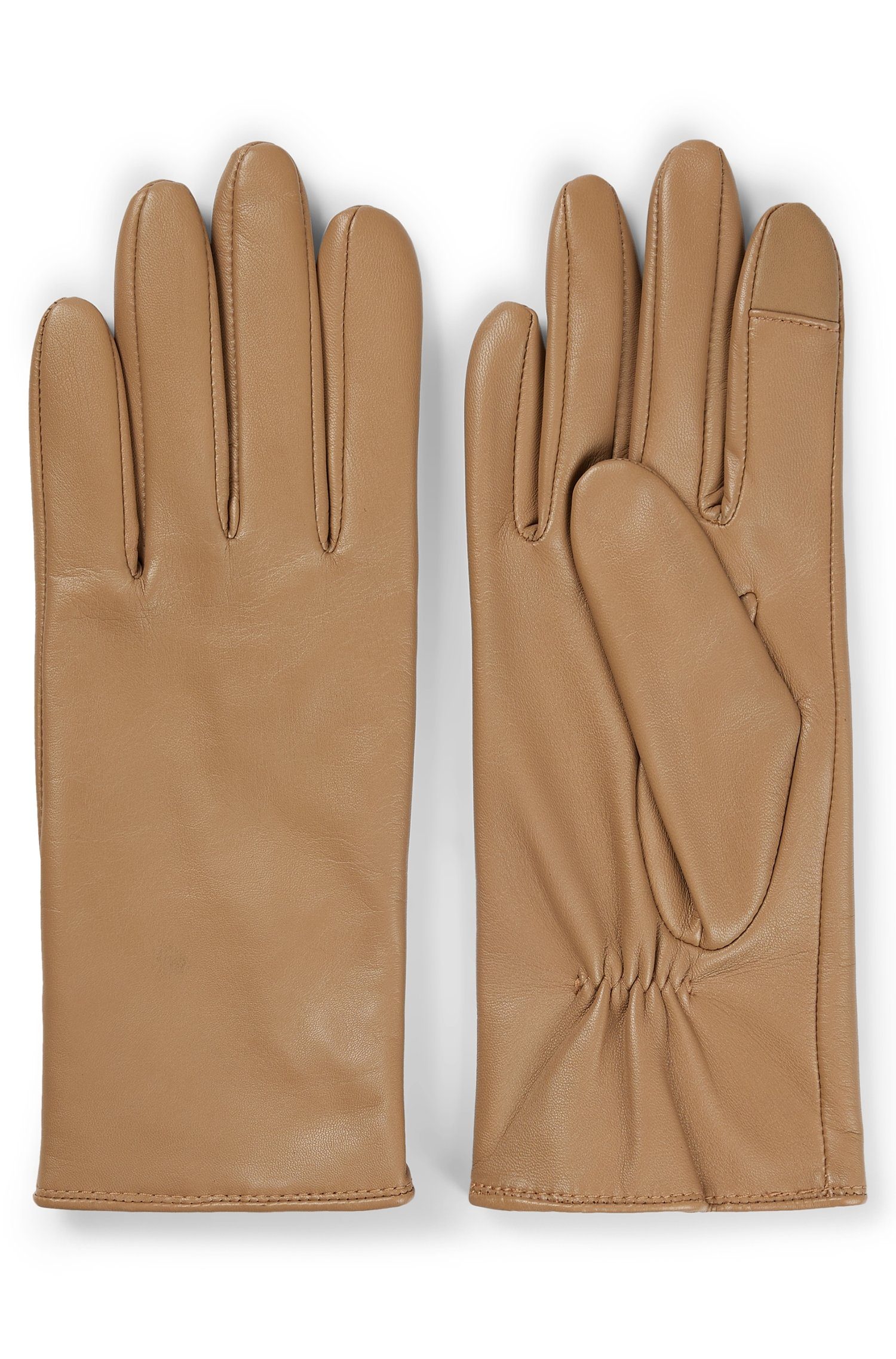 BOSS Lederhandschuhe Gueen ME mit silbernen BOSS Logo | Handschuhe