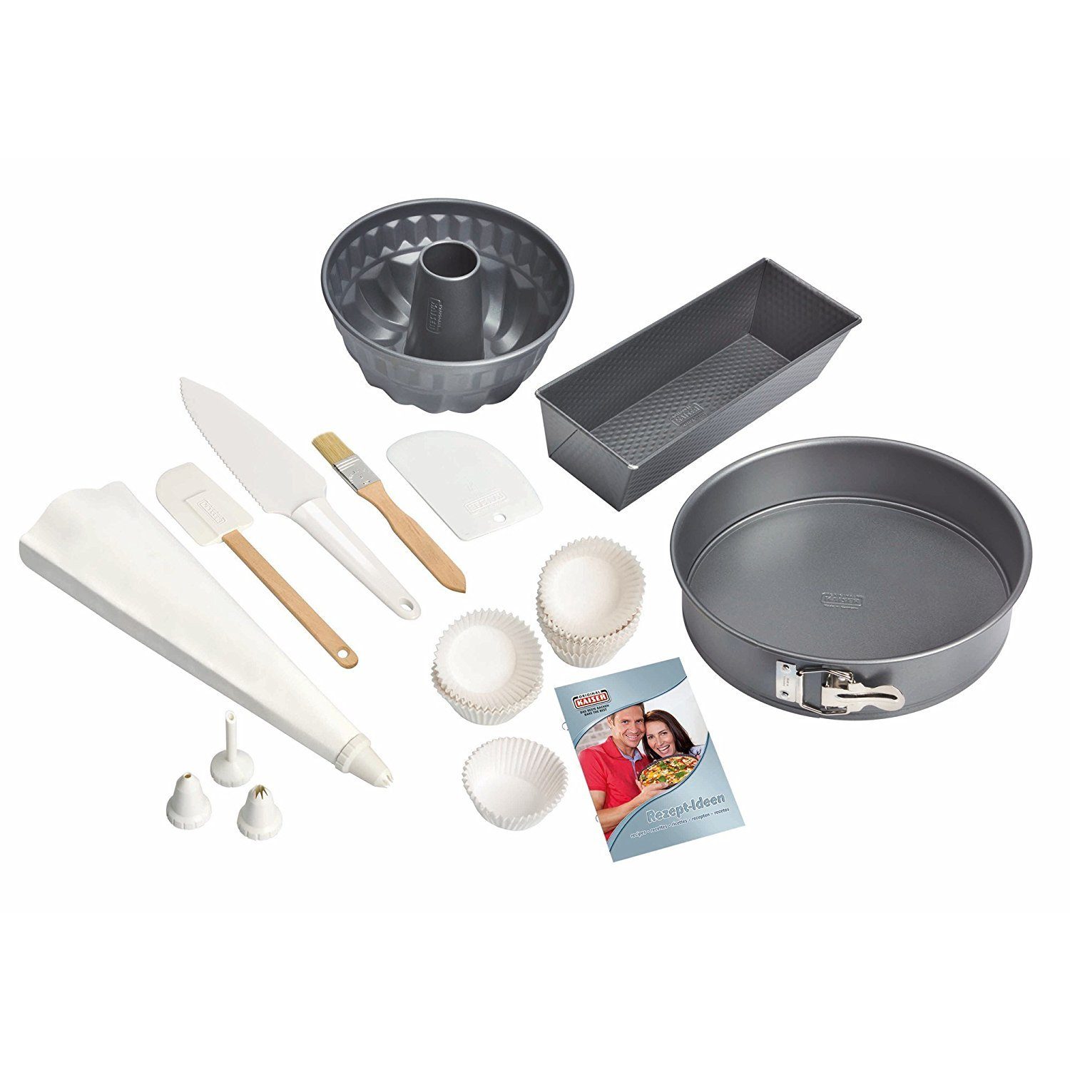 Kaiser Backformen Backform Back Set Backformen Springform Brotform Kastenform Spritzbeutel 10-tlg XL