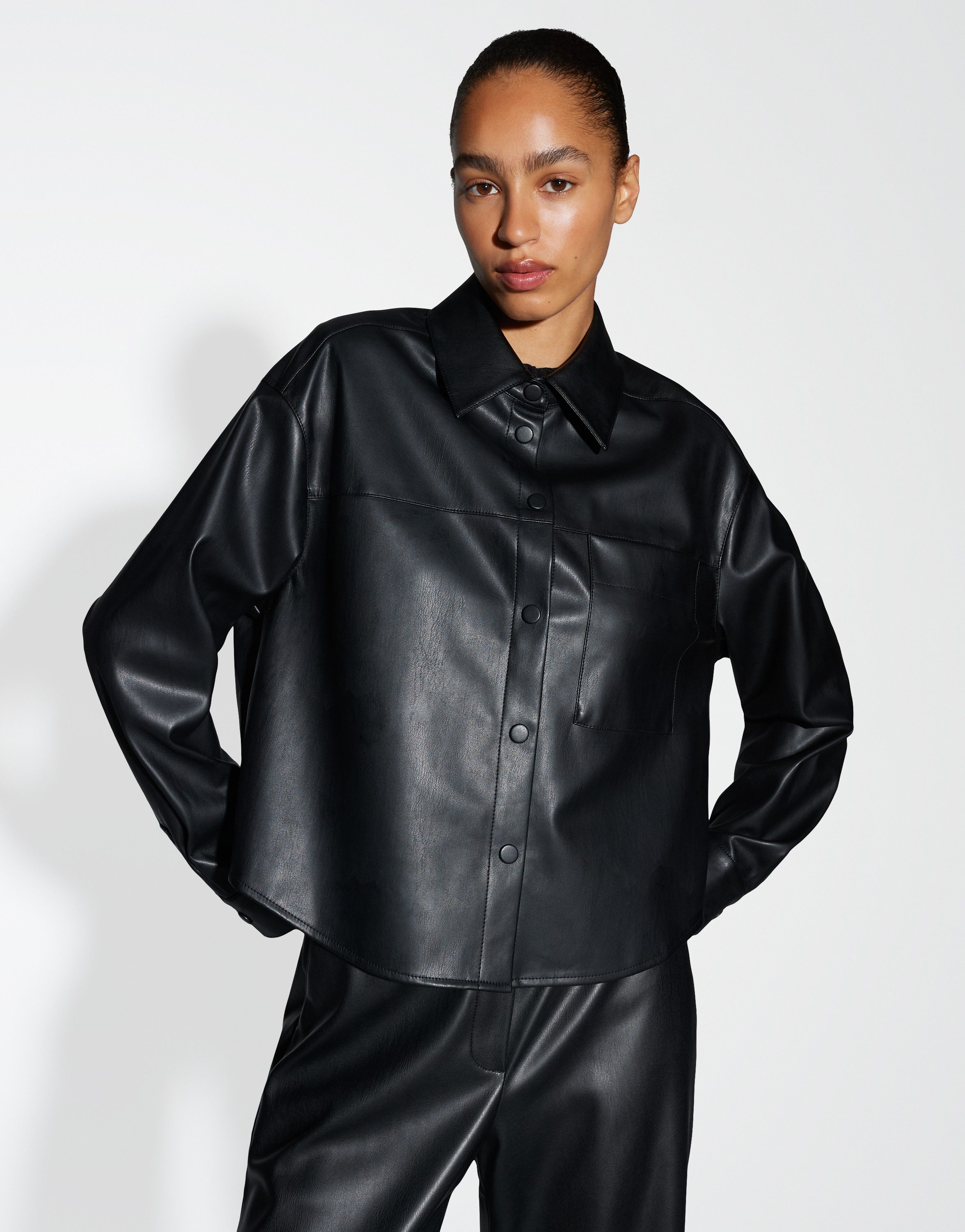 OPUS Hemdbluse FEDGY Regular in Lederoptik günstig online kaufen