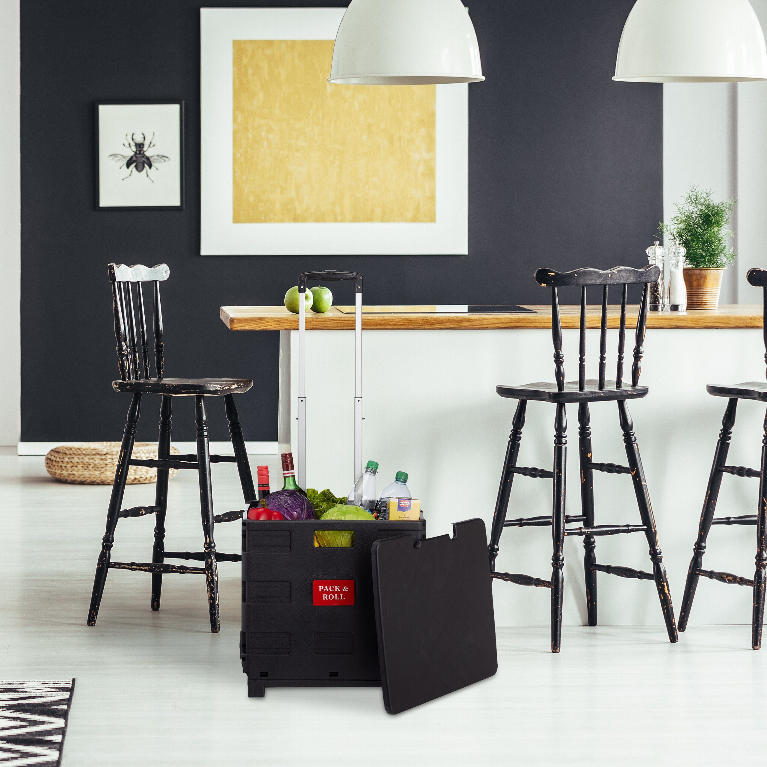 relaxdays Einkaufstrolley Klappbarer Einkaufstrolley, Pink günstig online kaufen