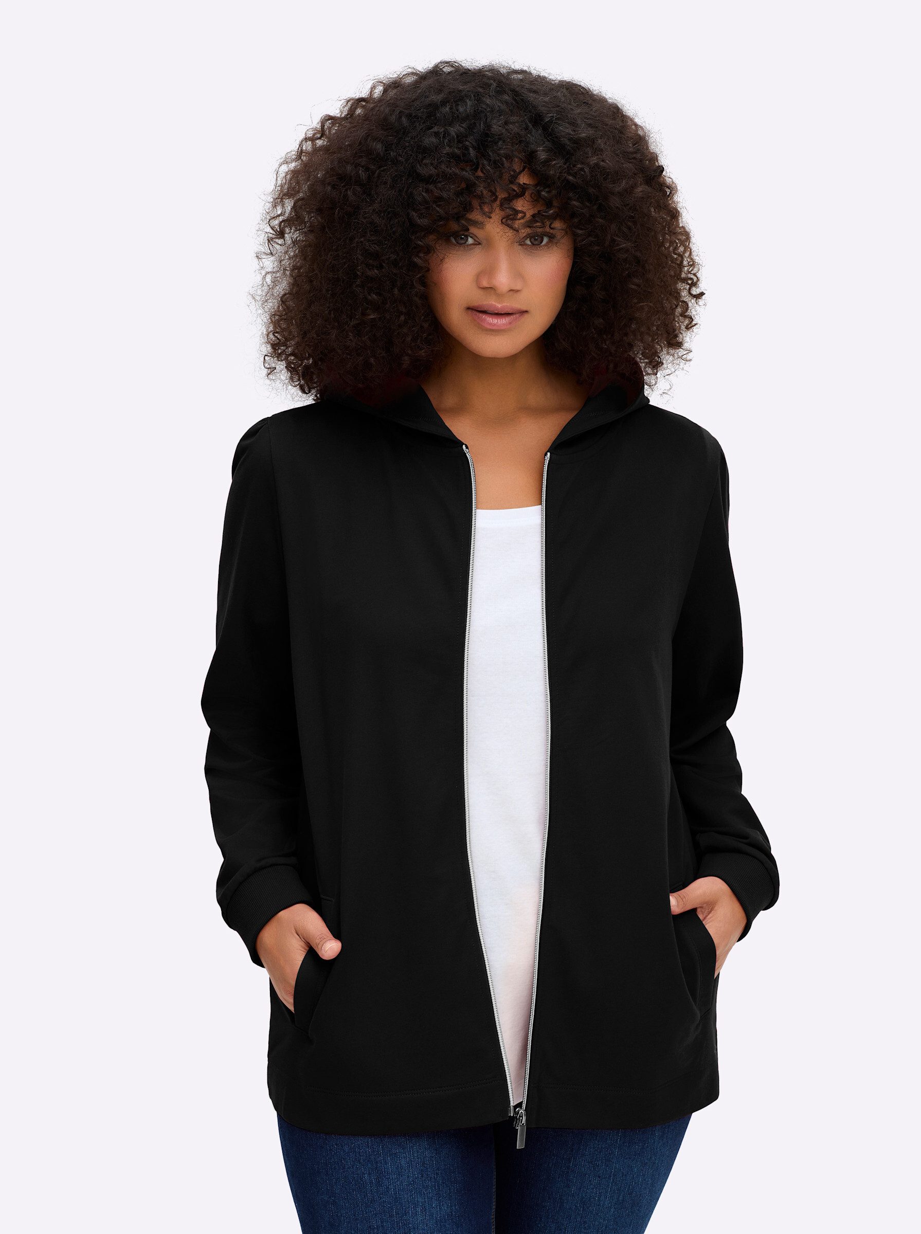 Sheego Shirtjacke Sweatjacke .