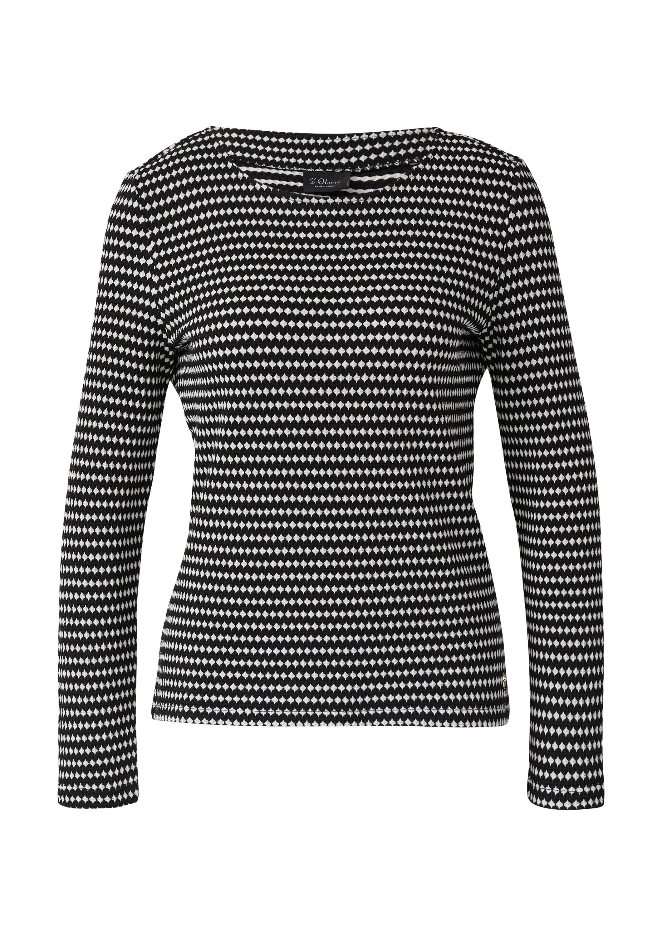 s.Oliver Langarmshirt T-Shirt Bicolor-Shirt mit Strukturmuster günstig online kaufen