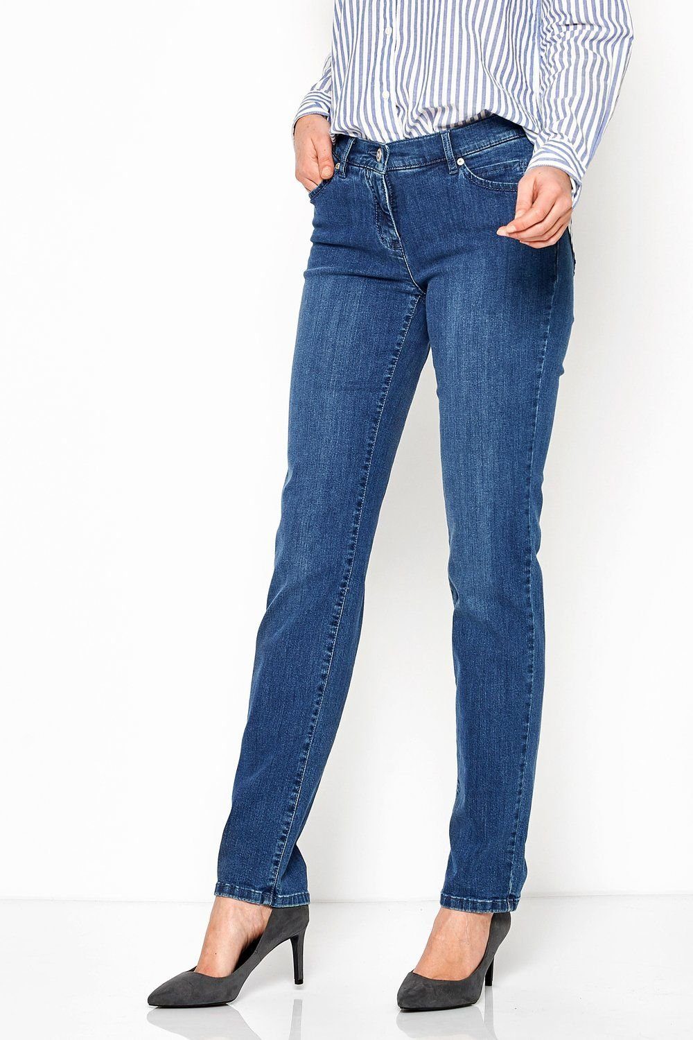 mid 5-Pocket-Jeans blue TONI used