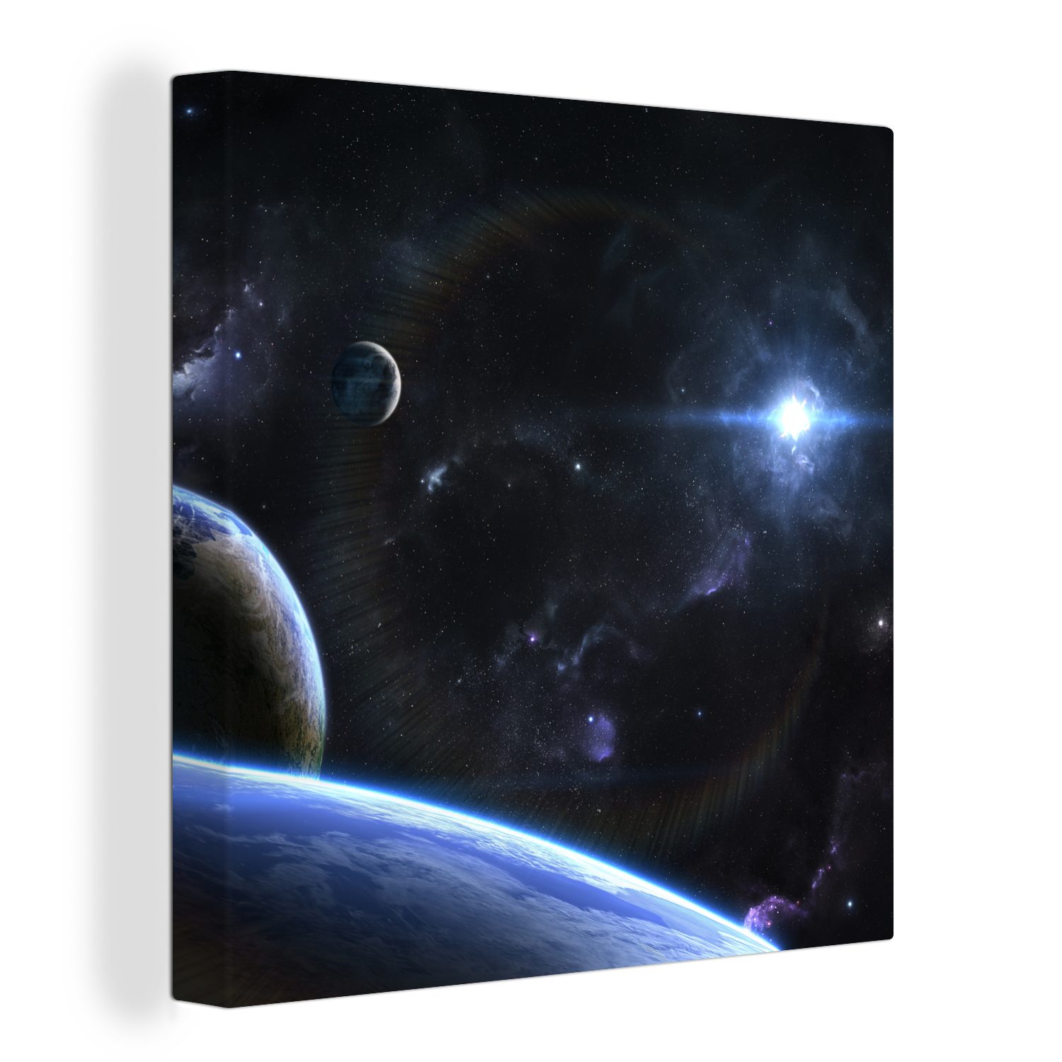 OneMillionCanvasses® Leinwandbild Sternplaneten, (1 St), Leinwand Bilder für Wohnzimmer Schlafzimmer