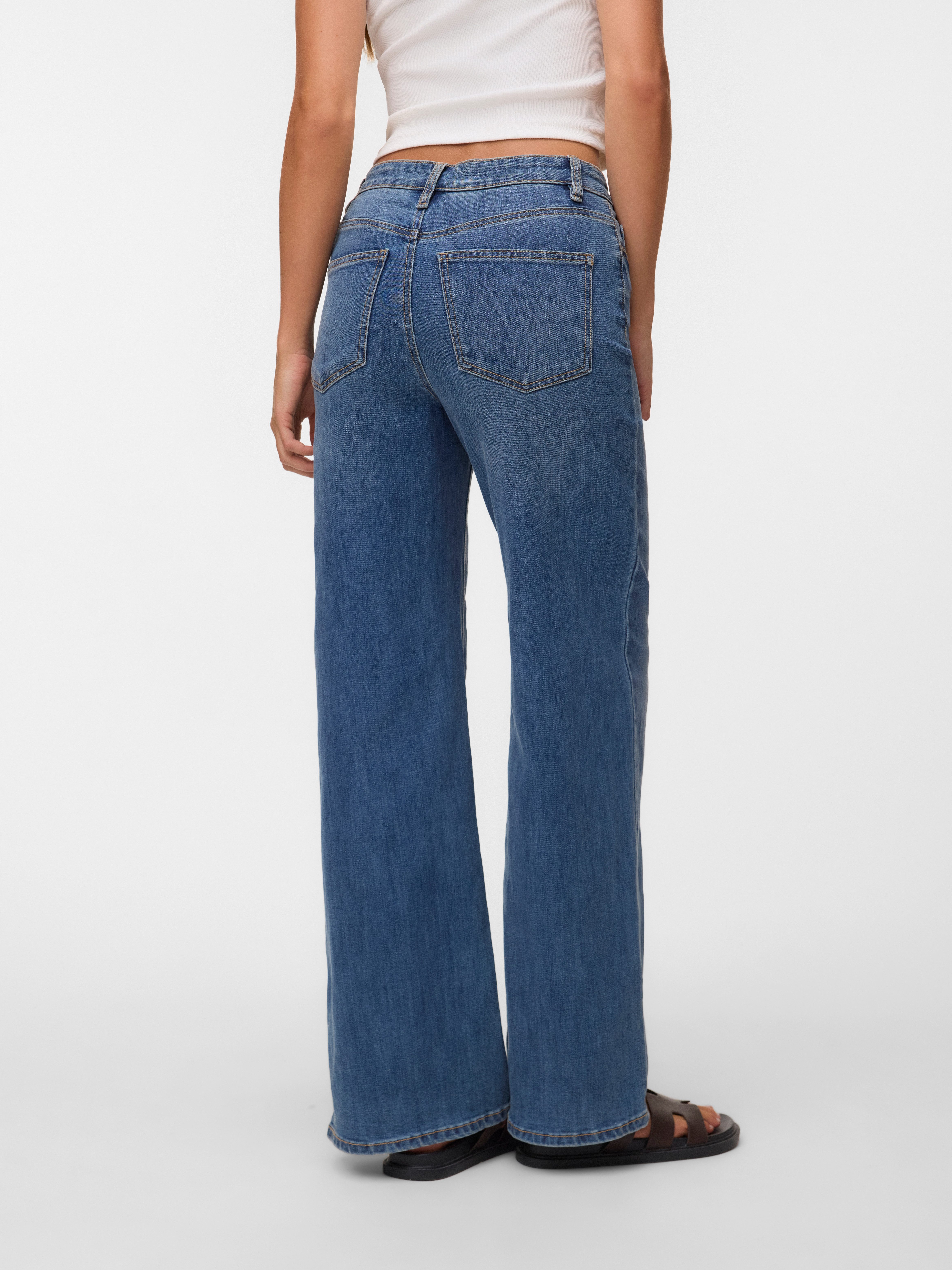 Vero Moda High-waist-Jeans VMOLIVIA STRETCH HR WIDE JNS LI3182 NOOS Baumwollmischung, high waist, wide fit
