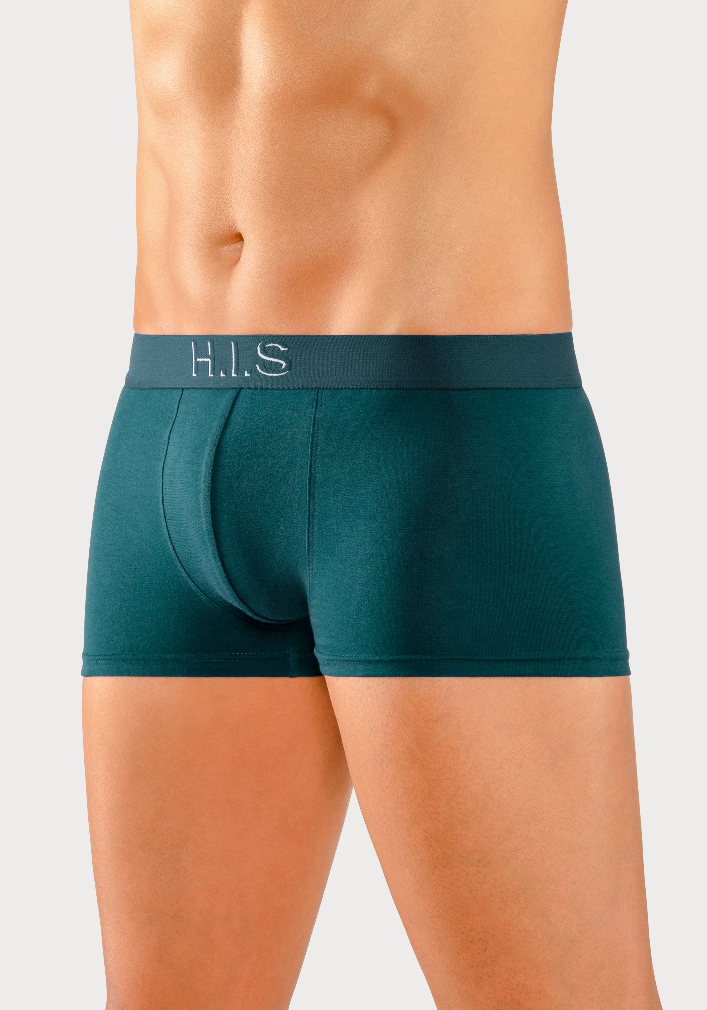 H.I.S Hipster (Packung, 5-St) knapp sitzende Boxershorts am Webbund mit Logoschriftzug mit 3D Effekt
