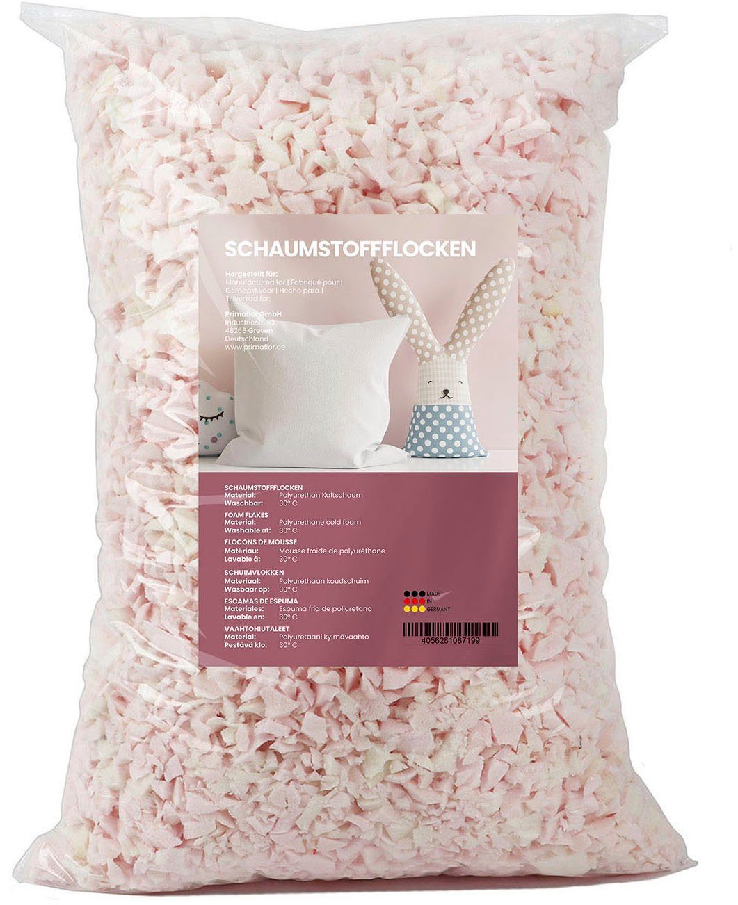 Primaflor-Ideen in Textil Kissenfüllung Schaumstoffflocken, Füllmaterial für Kissen, Polster, Kuscheltiere & Puppen, waschbar