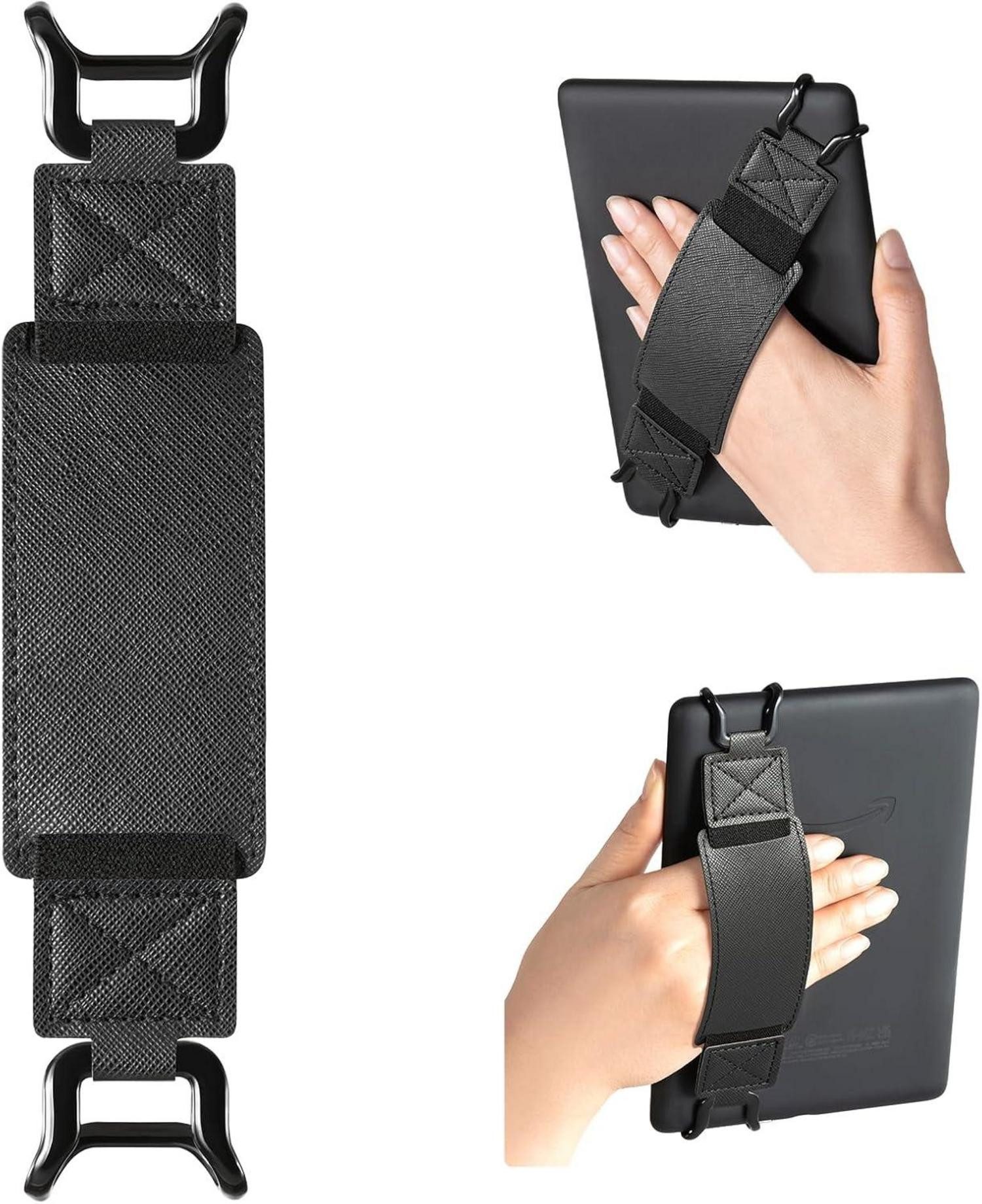 E-Reader-Hülle Handschlaufe für E-Reader und Tablets 6,8–9 Zoll Schwarz Elastisch und