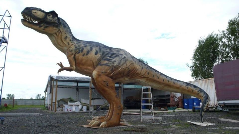 Figur Dinosaurier Figuren XXL Statue JVmoebel Skulptur Skulptur Deko Große Dekoration Skulpturen