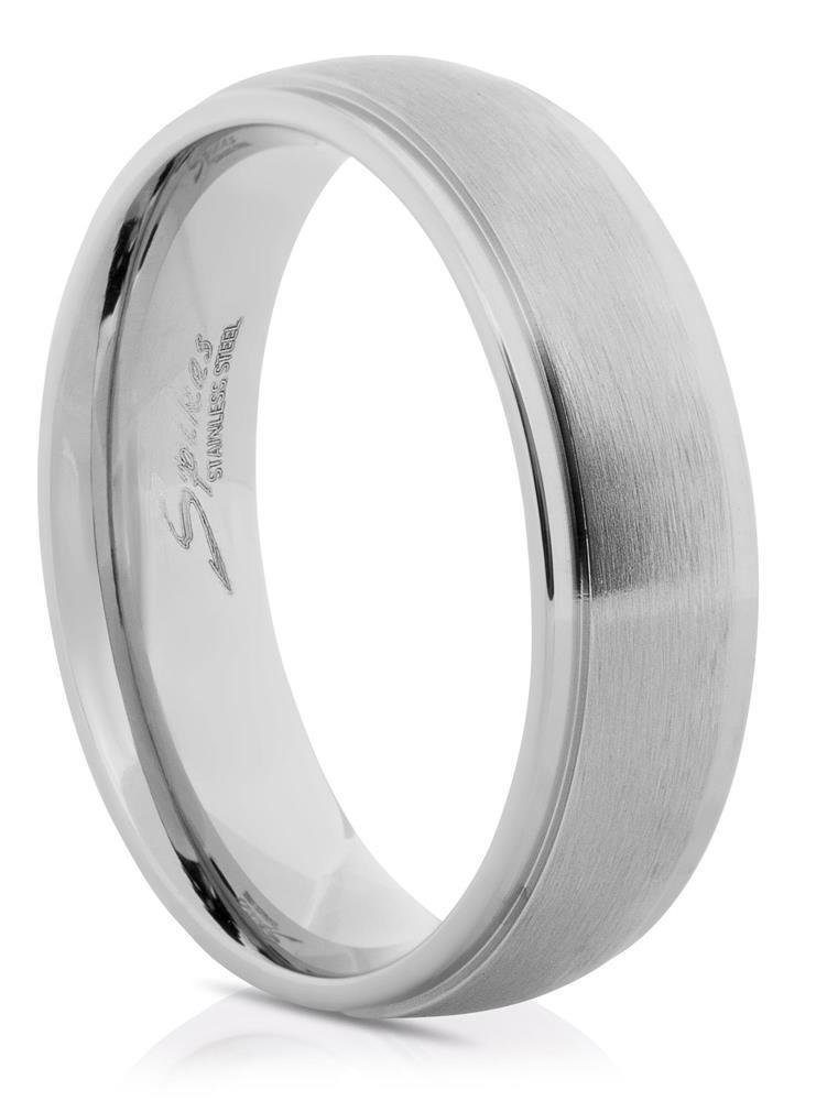 BUNGSA Fingerring 57 (18.1) Ring mit zwei Außenringen Silber aus Edelstahl Unisex (Ring, 1-tlg), Damen Herren