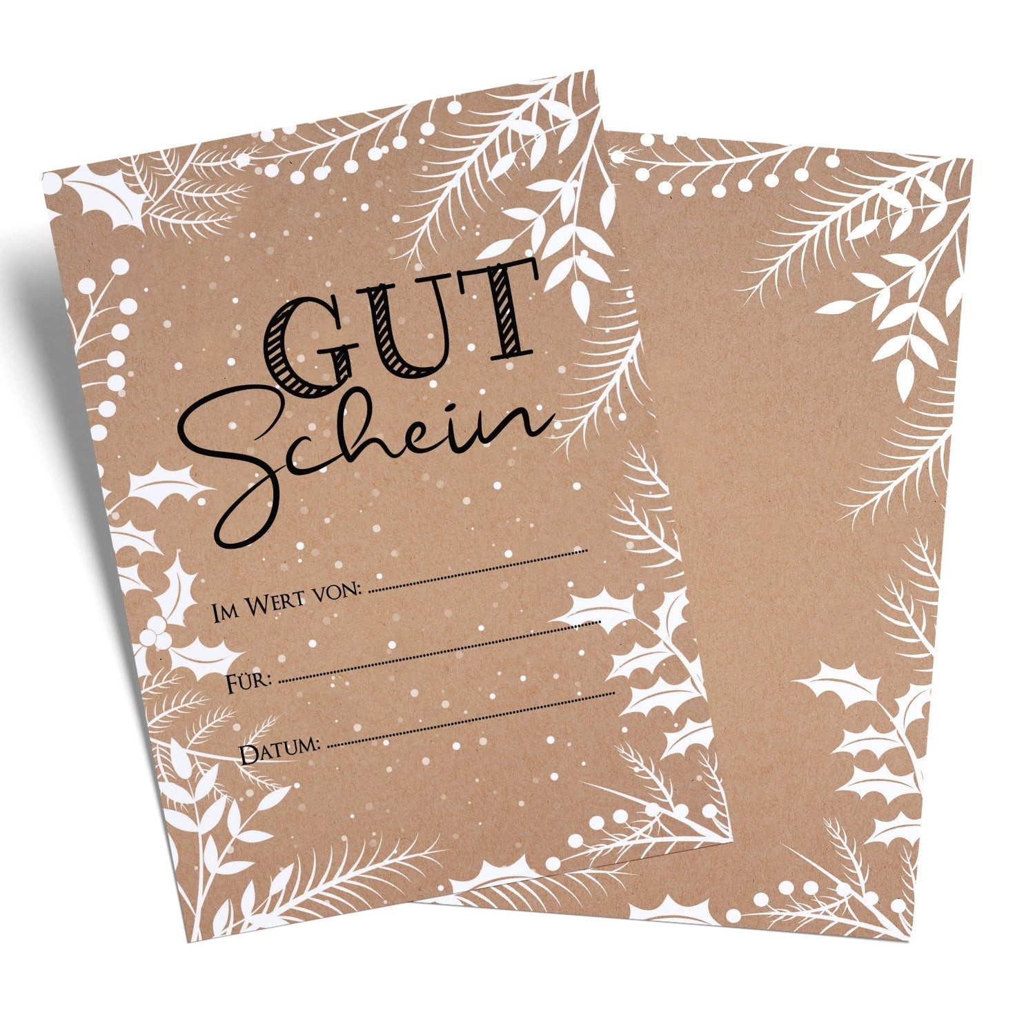 Logbuch-Verlag Klappkarte 10 Weihnachtsgutscheine DIN A6 Kraftpapier-Optik Weihnachten