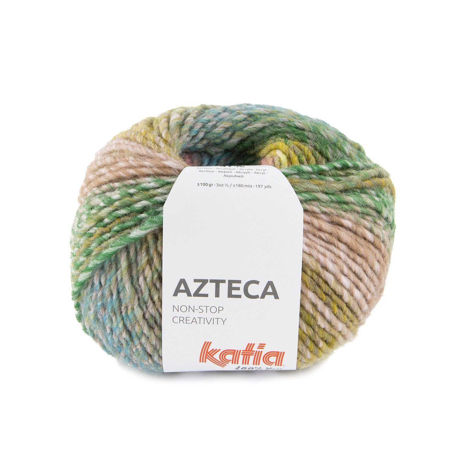 Katia Azteca Farbverlaufswolle, 100g dicke Wolle mit Farbverlauf Häkelwolle, 180,00 m (Strickwolle, Strickgarn, Handstrickgarn), bunt und farbenfroh für die ganze Familie
