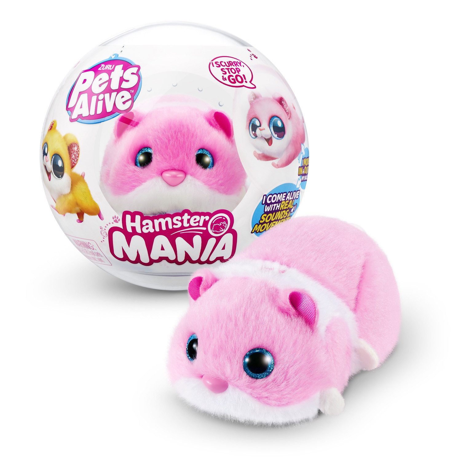 ZURU Robotertier ZURU 9543B - Pets Alive Hamster Mania, Pink - Elektronisches Haustier