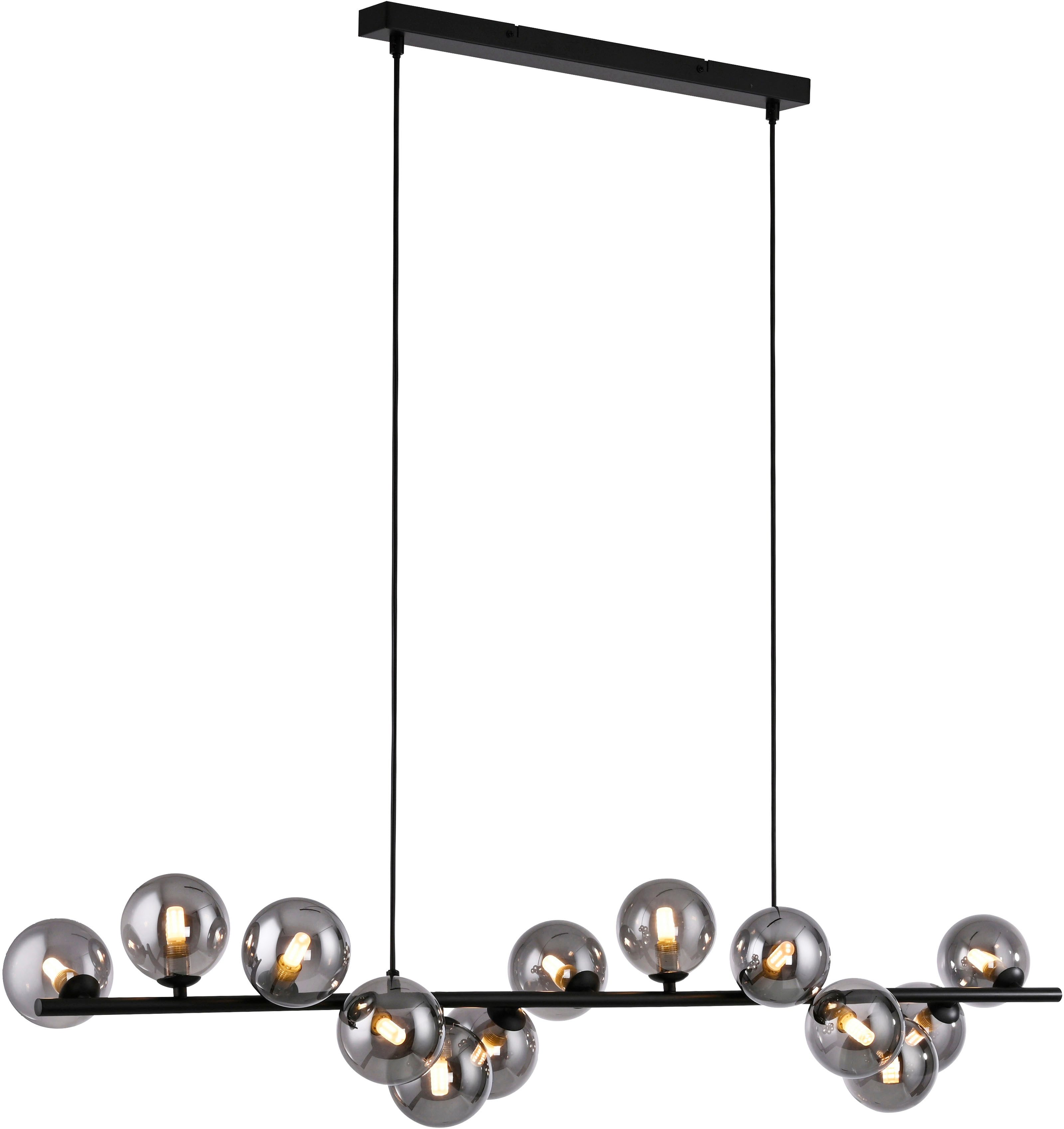 SCHÖNER WOHNEN-Kollektion LED Pendelleuchte DUBAI, LED wechselbar, Warmweiß, SCHÖNER WOHNEN Kollektion, Höheneinstellbar, Rauchgläser