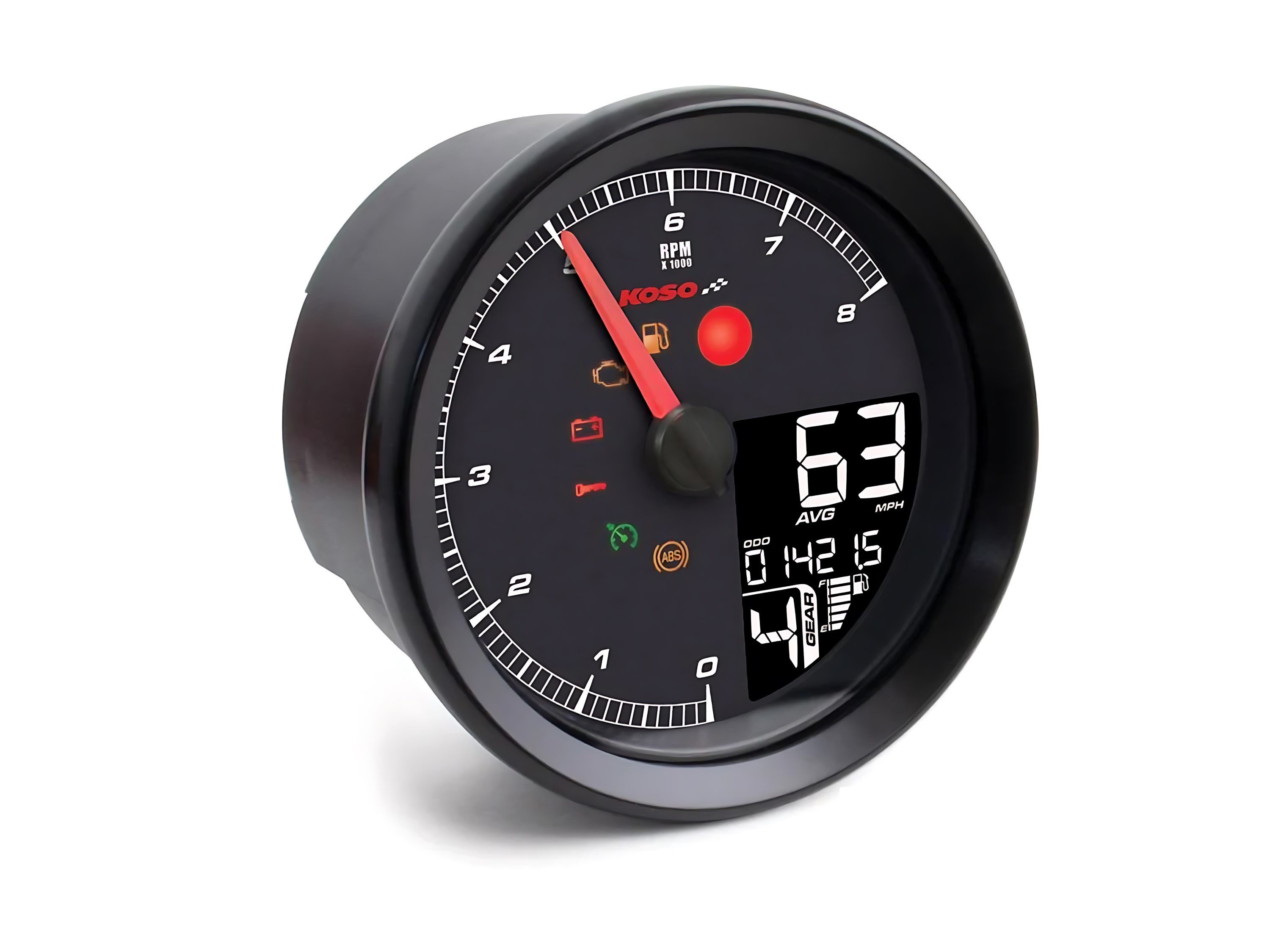 Koso Tachometer TNT-04 Drehzahlmesser Koso schwarz 0-360 km/h 10.000 RPM mit ABE