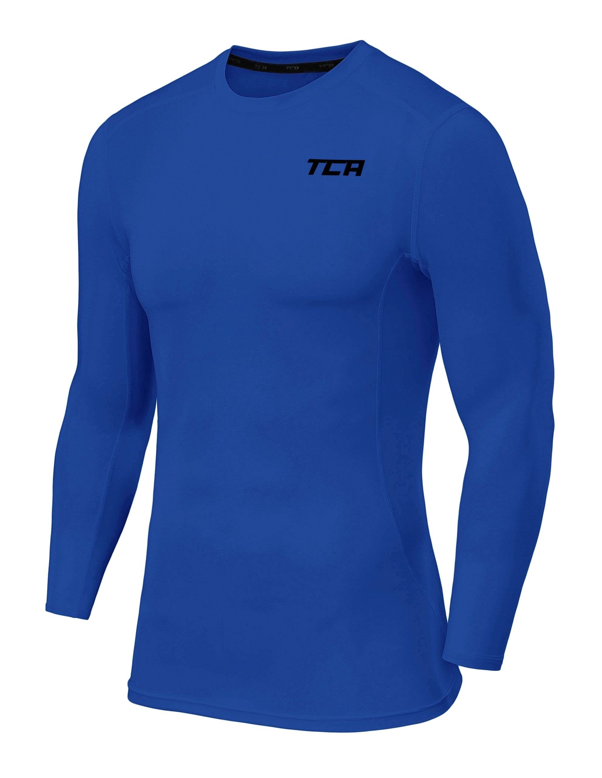TCA Langarmshirt TCA Herren Langarm Kompressionsshirt Thermo Funktion Leuchtend Blau XL