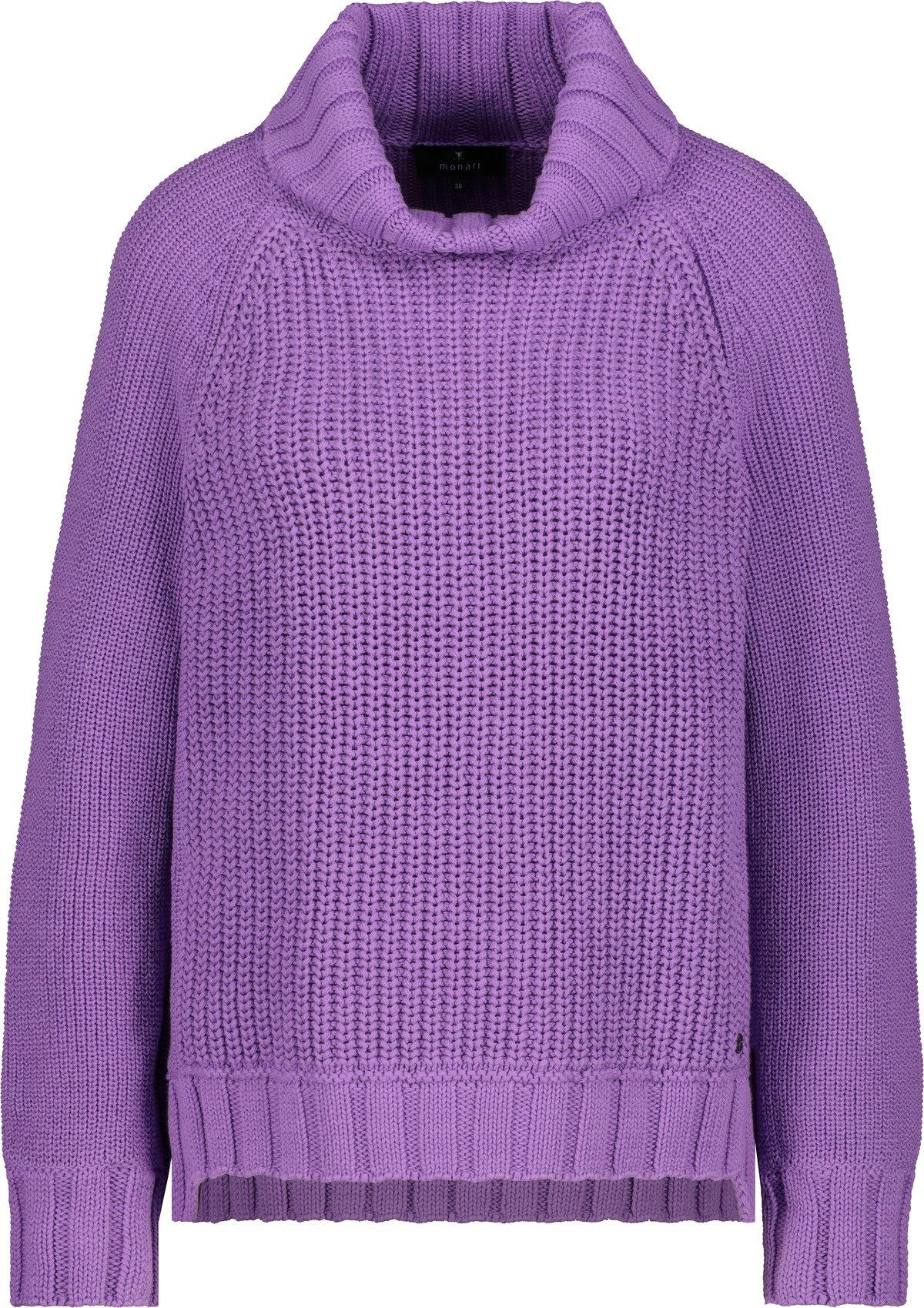 Rollkragen Monari violett Pullover Rollkragenpullover aus Oversized Baumwolle