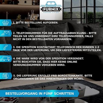 Furnix Ecksofa Zante Eckcouch L-Form Sofa mit Schlaffunktion Eco-Leder-Kuschelstoff, Maße BxHxT: 275x90x202 cm, Bettkasten, verstellbare Kopfstützen