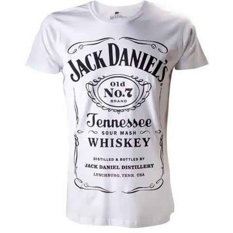Jack Daniels Print-Shirt JACK DANIELS T-Shirt Weiß Tennessee Whiskey Shirt Gr. S M L XXXL Herren