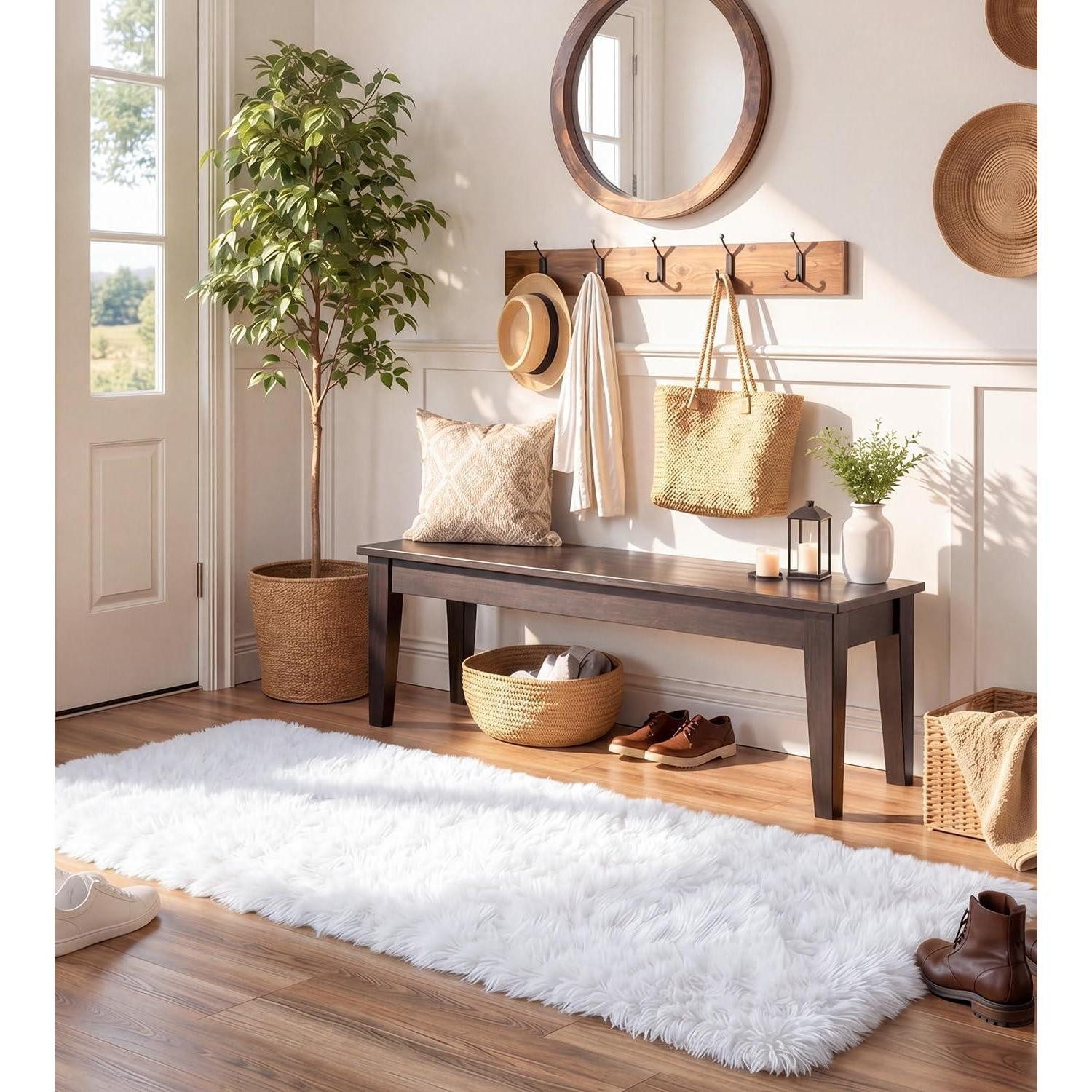 LuxusKollektion Hochflor-Läufer Läufer Teppich Weiß Hochflor 80x150 cm, rechteckig, Höhe: 10 mm