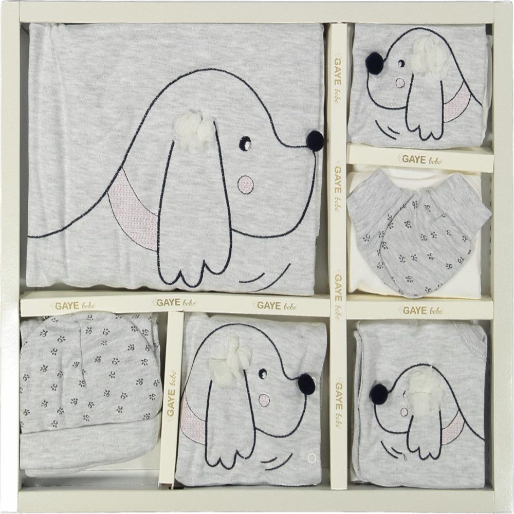 Erstausstattungspaket 10-teiliges Erstausstattungs Set Hund-Motiv 100 % Baumwolle