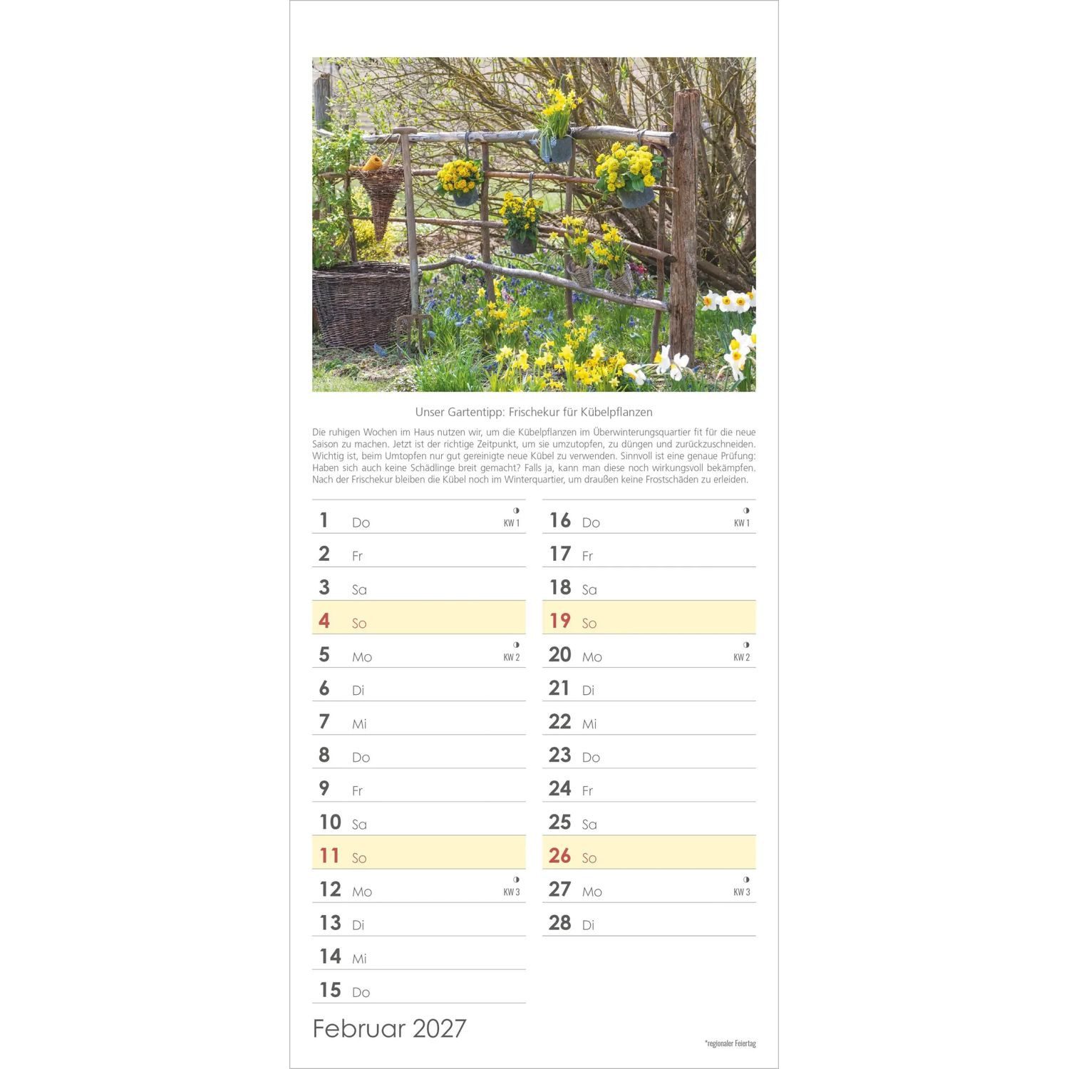 NEUMANN Wandkalender Gartenplaner 2027