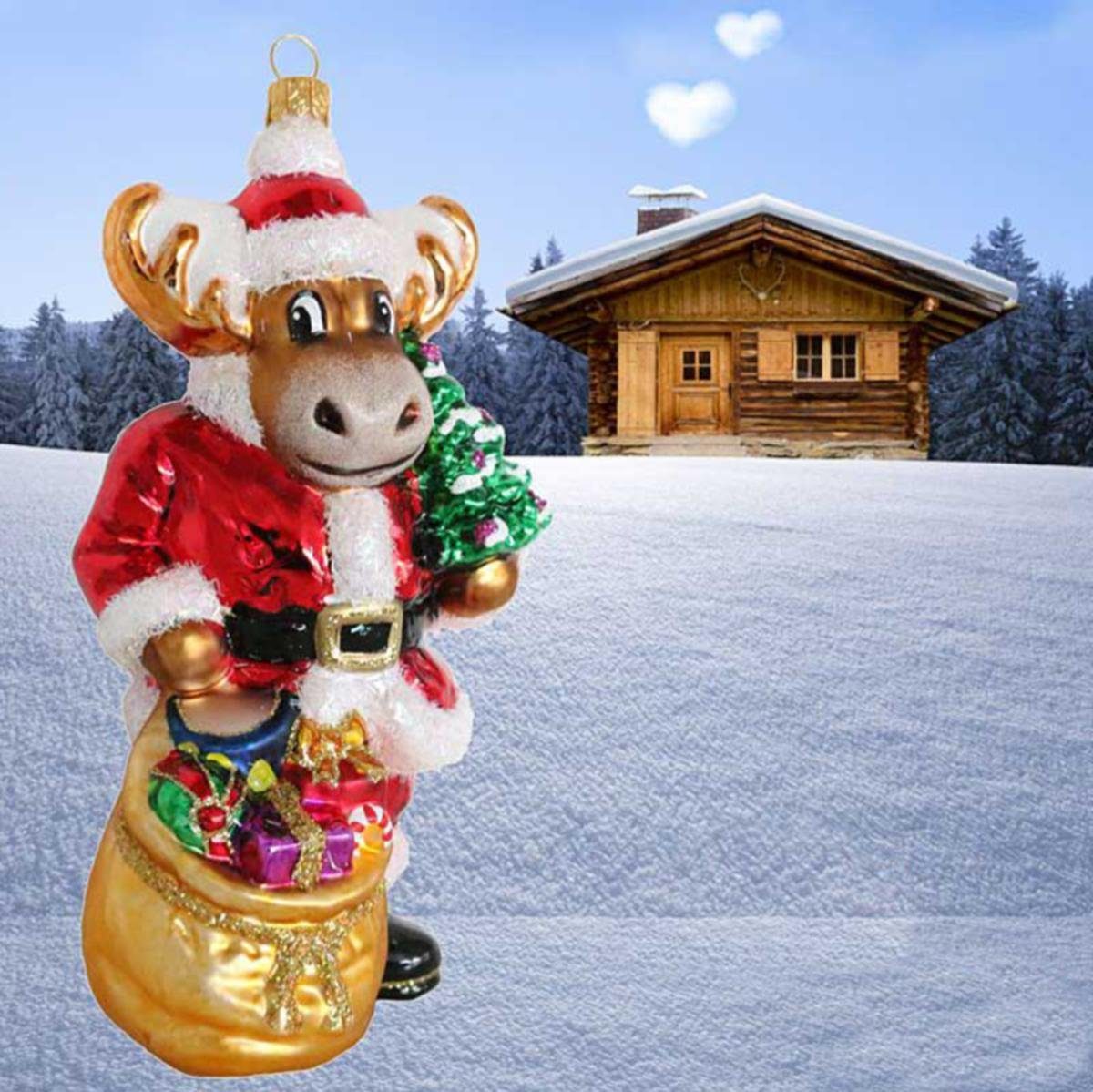 440s Christbaumschmuck 440s Christbaum-Hänger Rentier Santa (1-tlg)