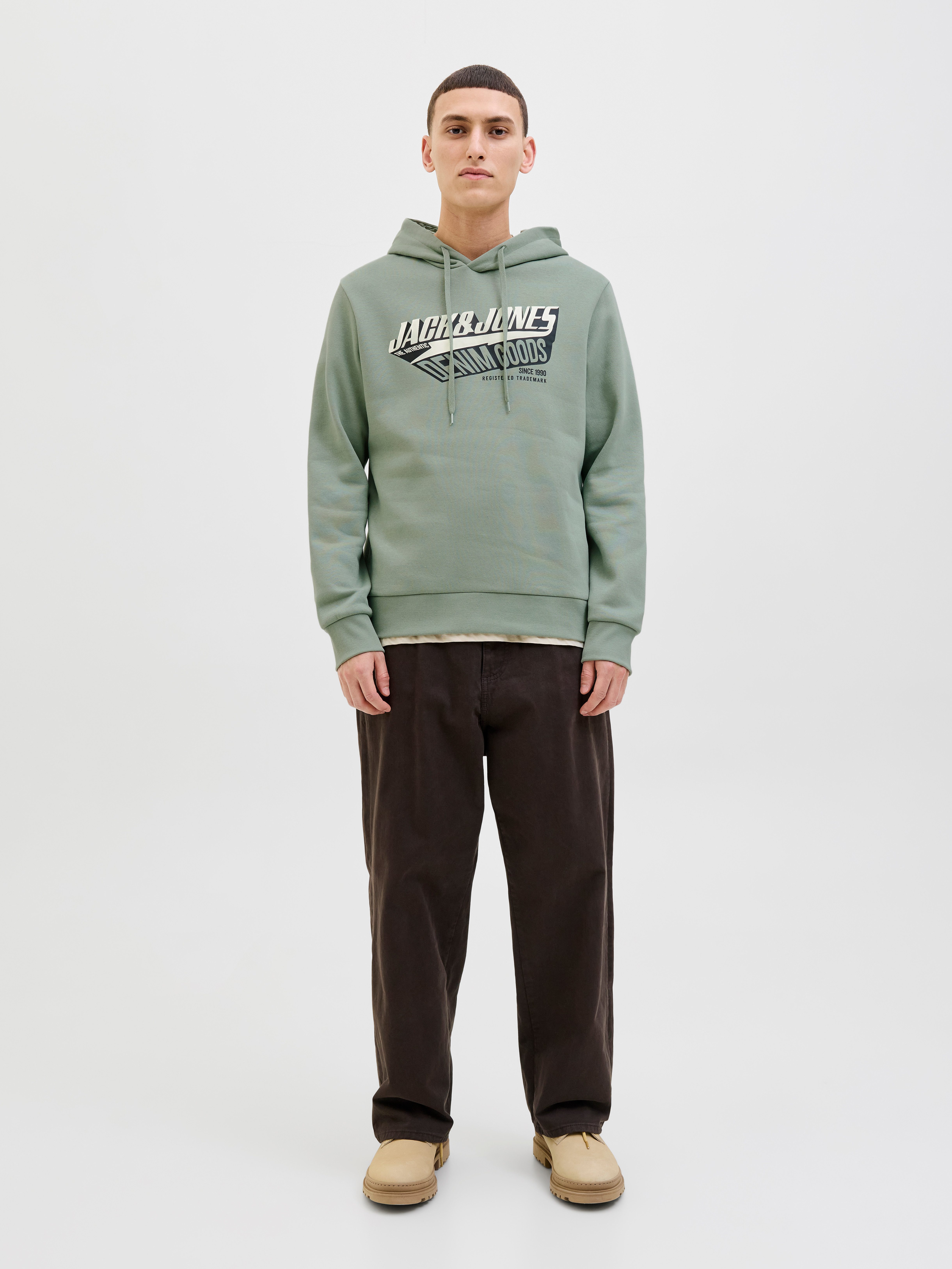 Jack & Jones Kapuzensweatshirt JJELOGO SWEAT HOOD 2 COL 25/26 NOOS mit stylischem Print