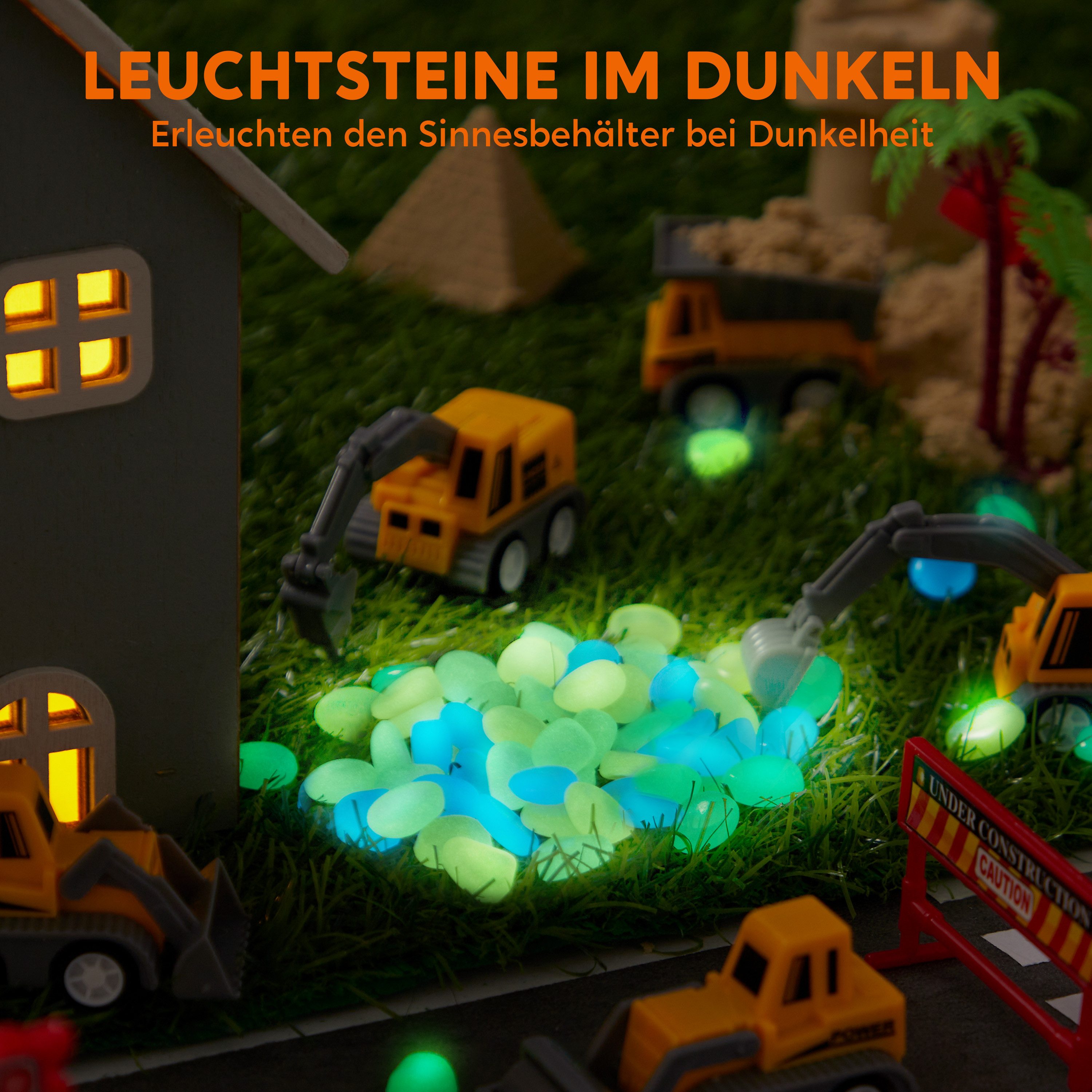 Klever Kits Sandform-Set Klever Kits Magic Sand Set Spielsand Baustelle Kinder Koffer Spielsand