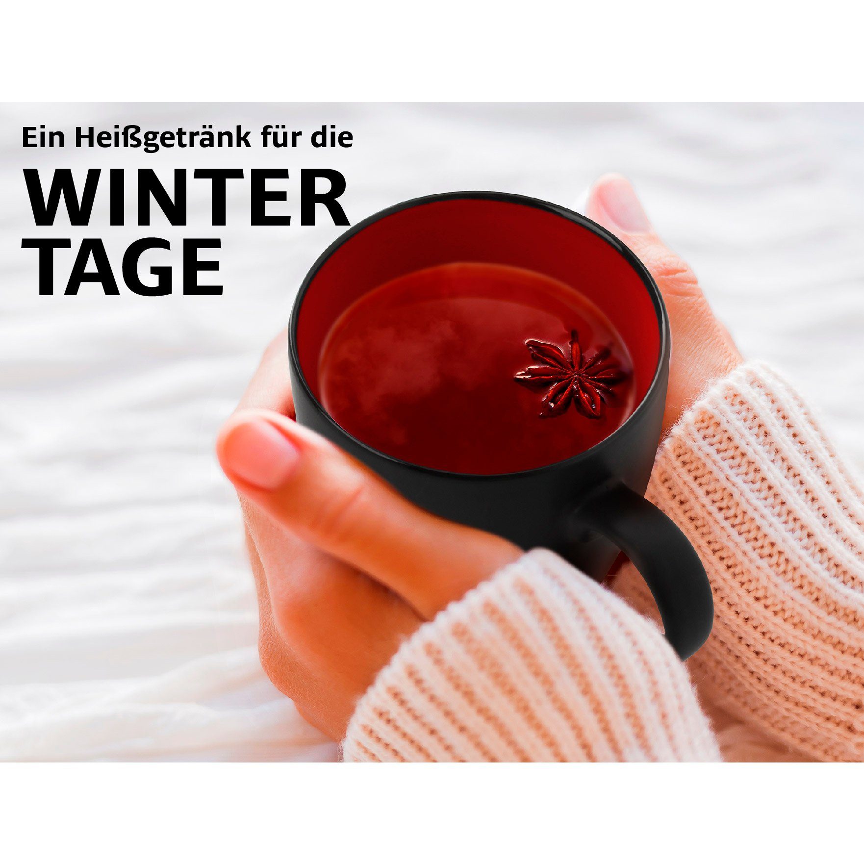 MiaMio Tasse MIAMIO - 6 x 350 ml Kaffeetassen Set Außen Schwarz Innen Farbig – Bild 5 von 5
