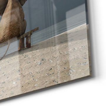 DEQORI Magnettafel 'Tierische Freunde am Meer', Whiteboard Pinnwand beschreibbar