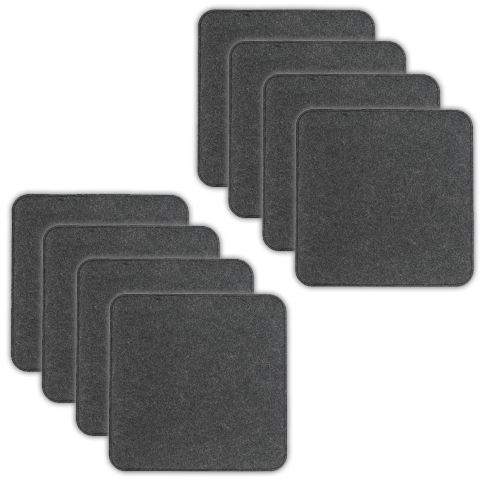 VOSSBACH Sitzkissen Stuhlkissen Set Sitzauflage Filzkissen, Filz Eckig 35 x 35 cm mit Antirutschnoppen