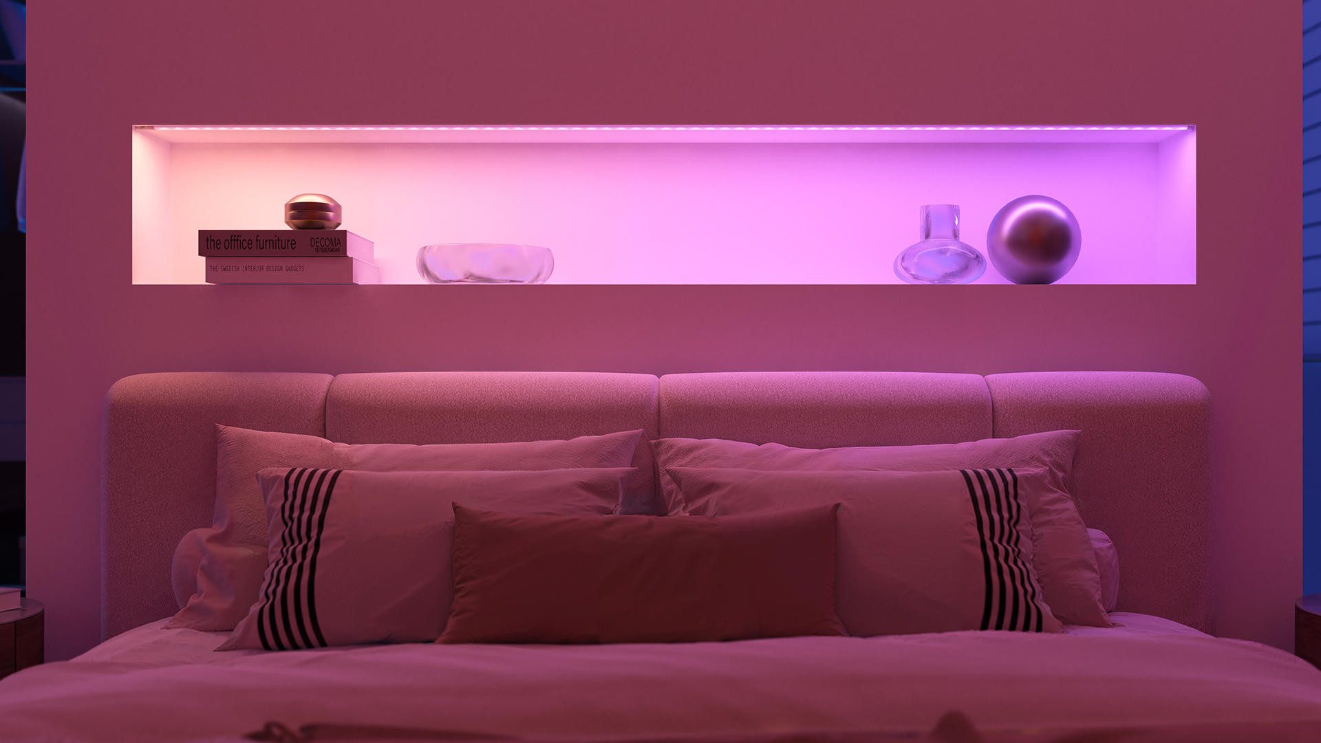 Philips Hue LED-Streifen Flux Gradient LED-Streifen 3m + Hue Bridge, RGBWWIC, steuerbar per App, farbfähig, Smart Home Zentrale, Matter