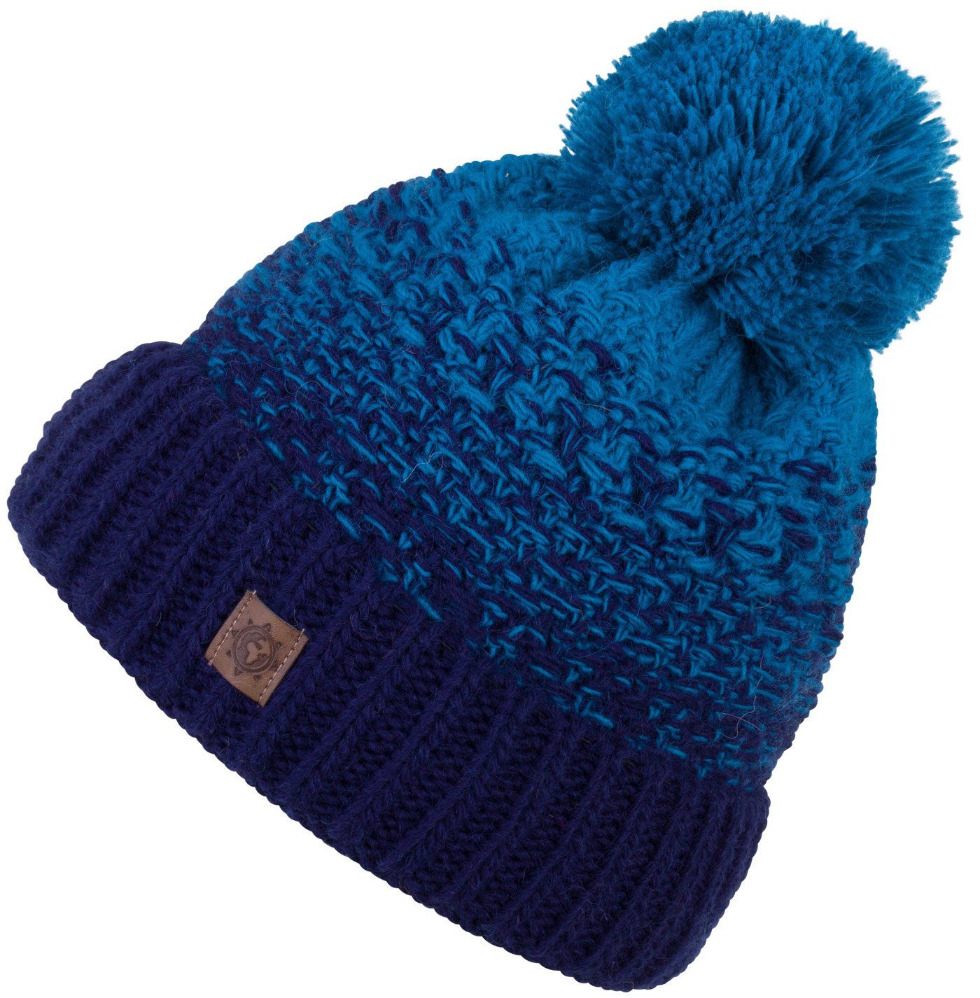 compagno Bommelmütze (1-St) Beanie Wintermütze Kindermütze Strickmütze Mädchen Bommelmütze Jungen marineblau